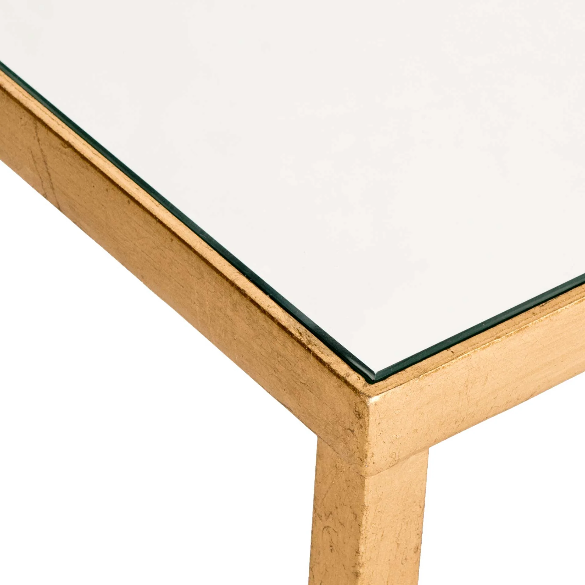 Misha Mirror Top Gold Leaf End Table Antique Gold - Image 4