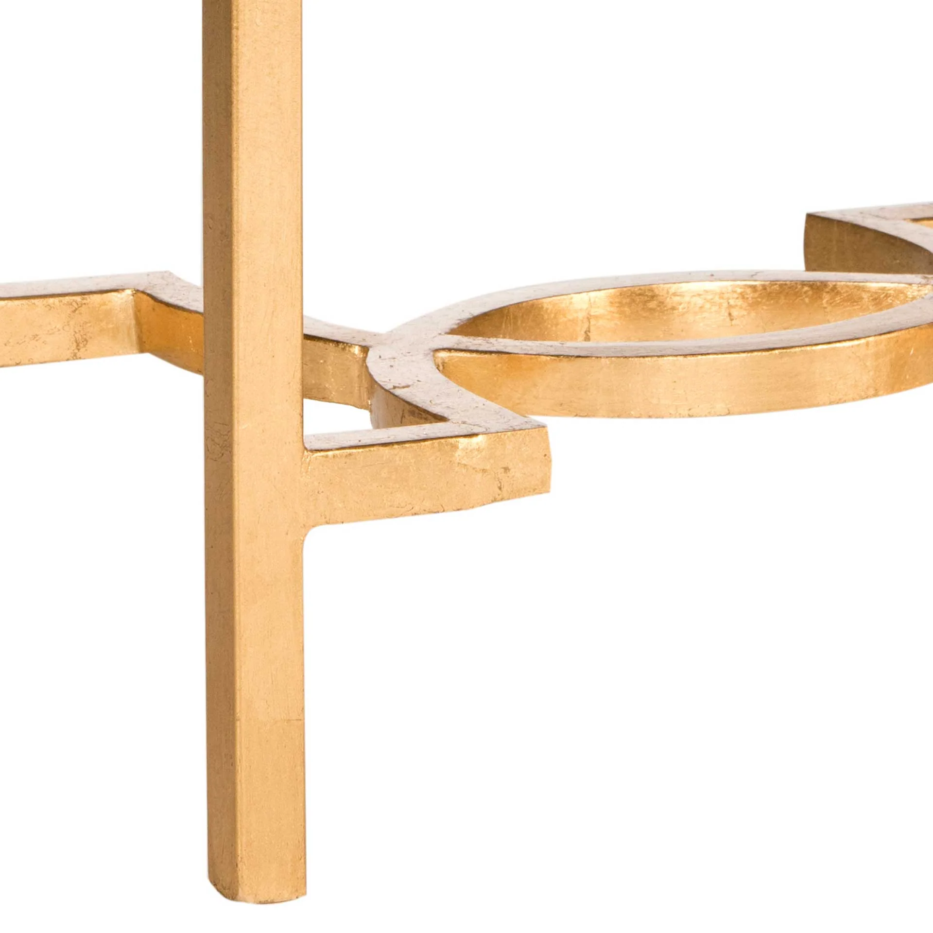 Misha Mirror Top Gold Leaf End Table Antique Gold - Image 5