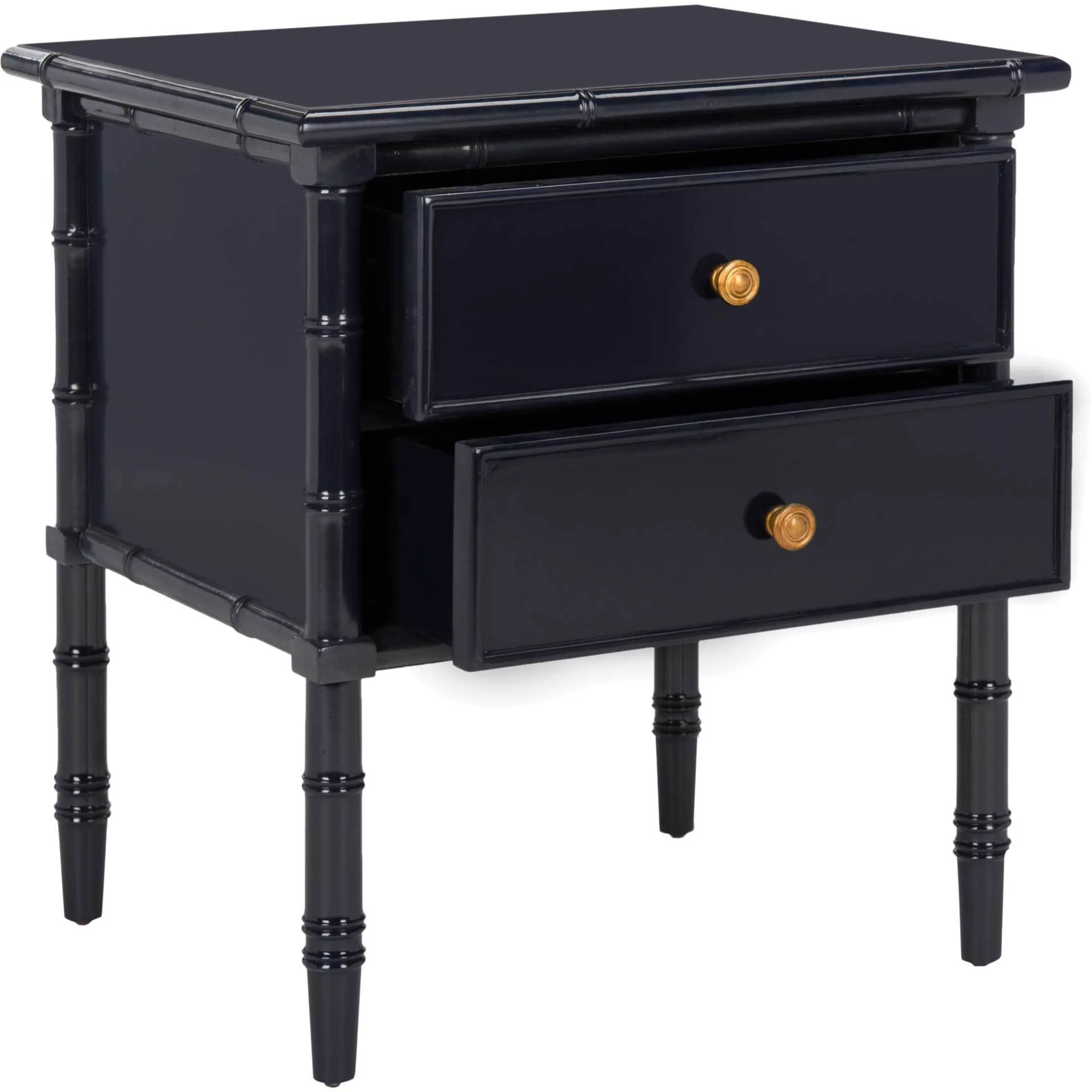 Mitchell 2 Drawer Bamboo Nightstand Navy - Image 2