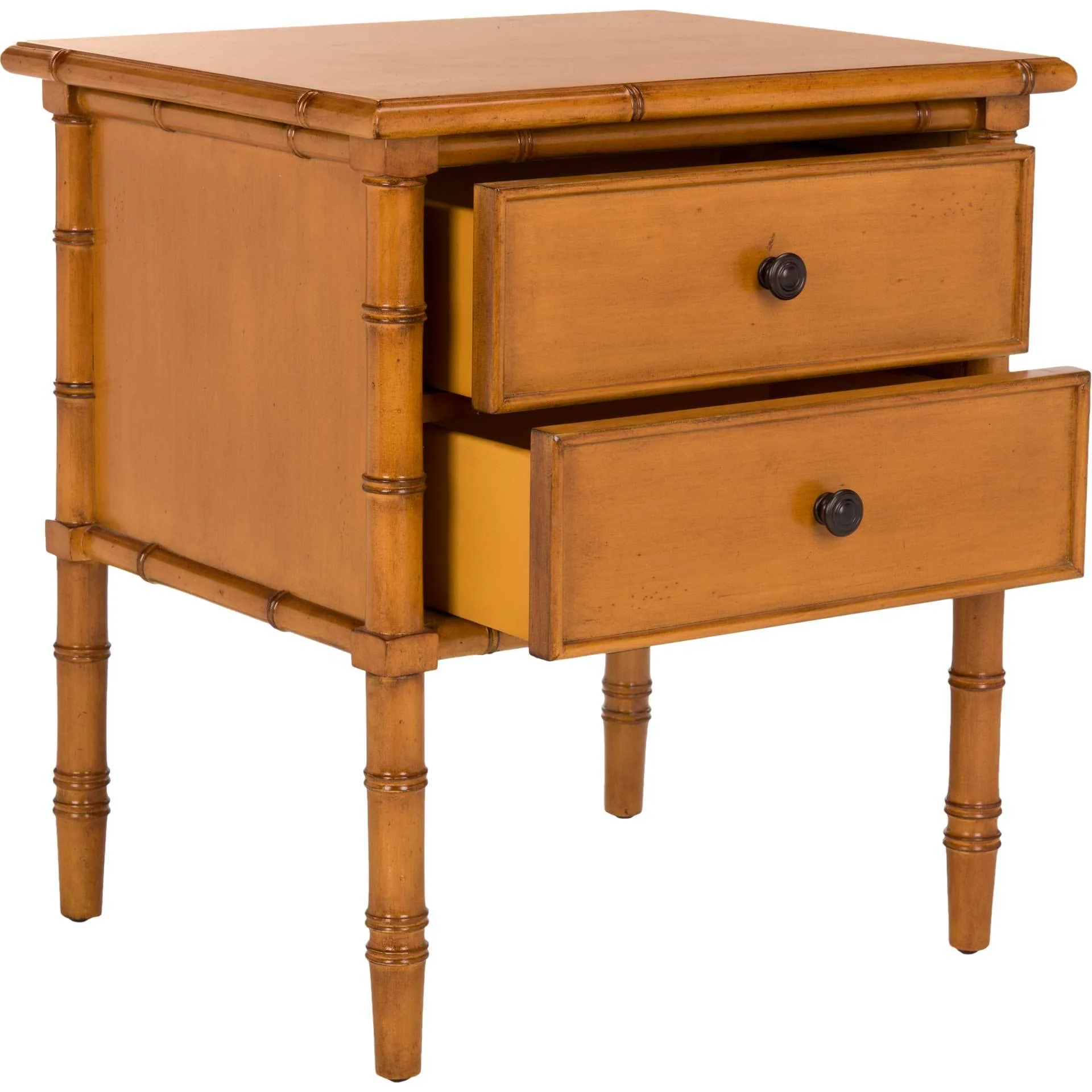 Mitchell Coastal 2 Drawer Bamboo Nightstand Brown - Image 2