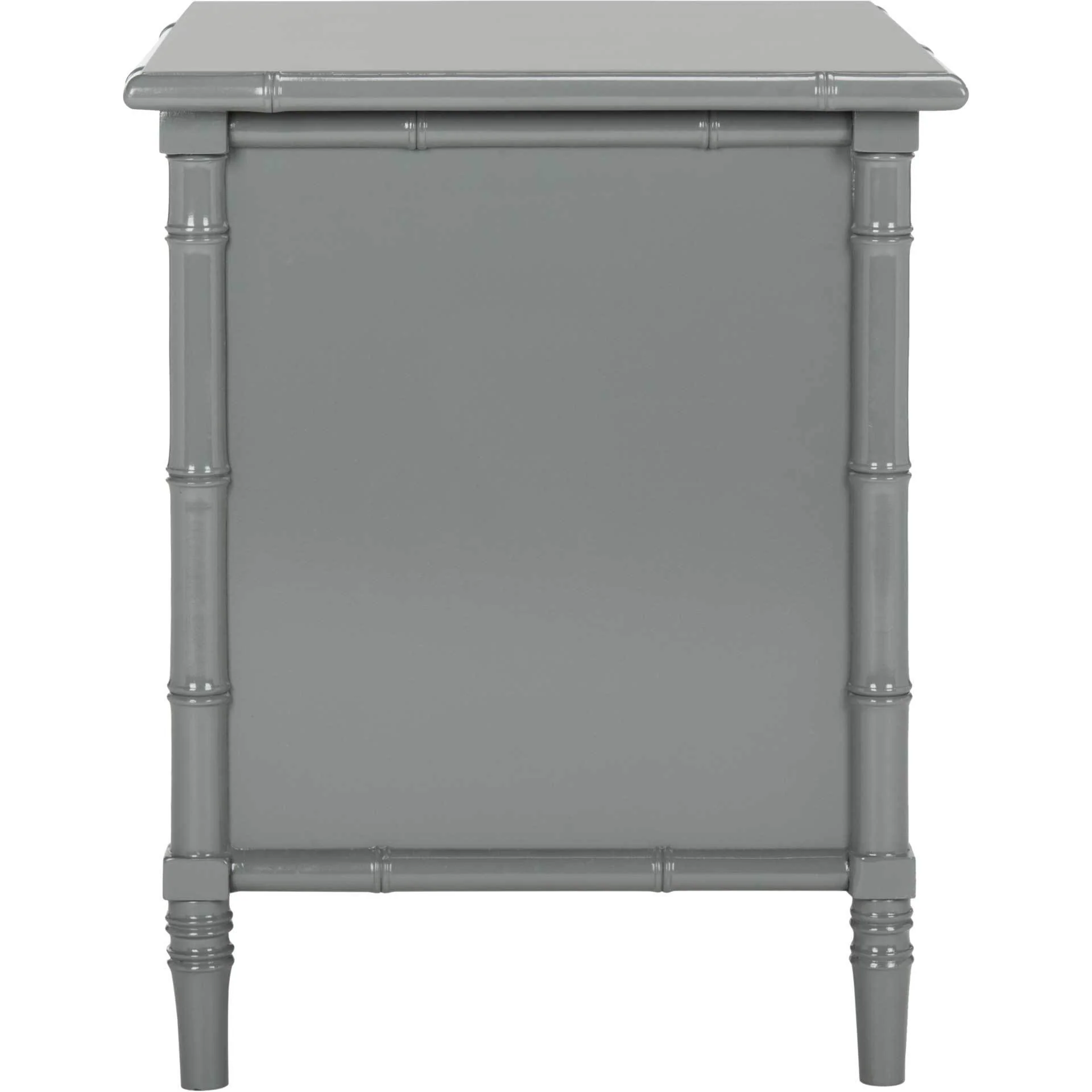 Mitchell Coastal 3 Drawer Bamboo Nightstand Gray - Image 3