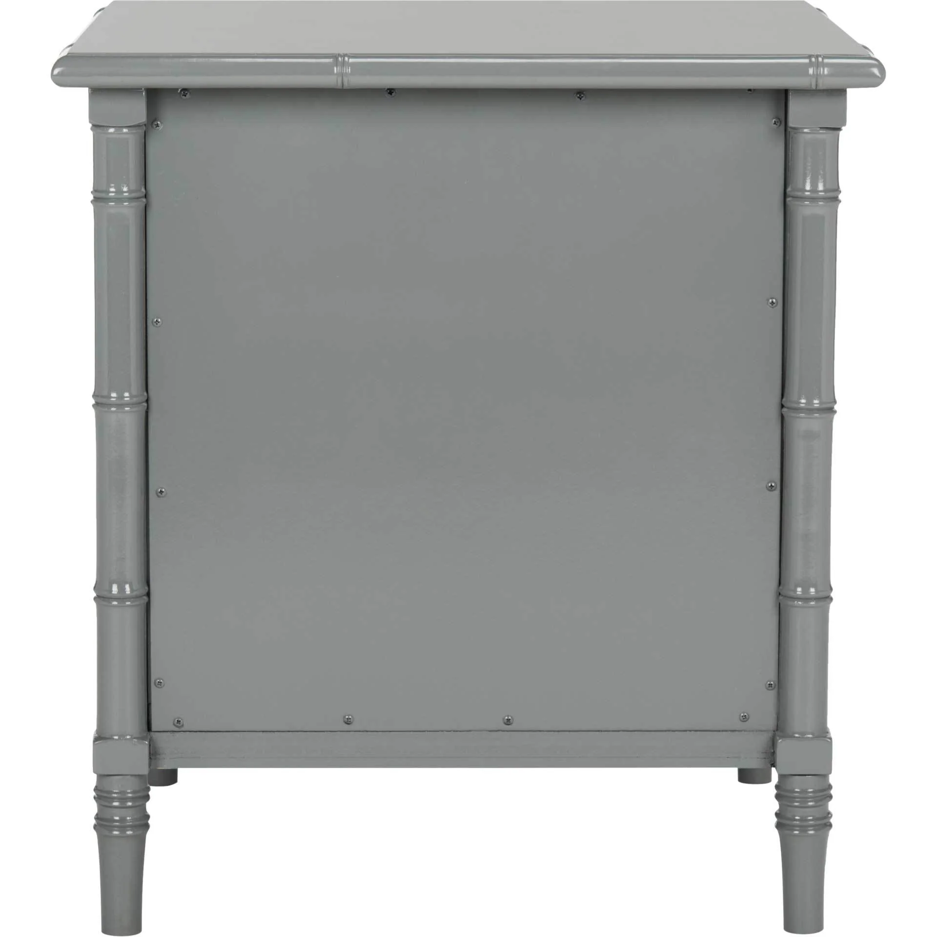 Mitchell Coastal 3 Drawer Bamboo Nightstand Gray - Image 4