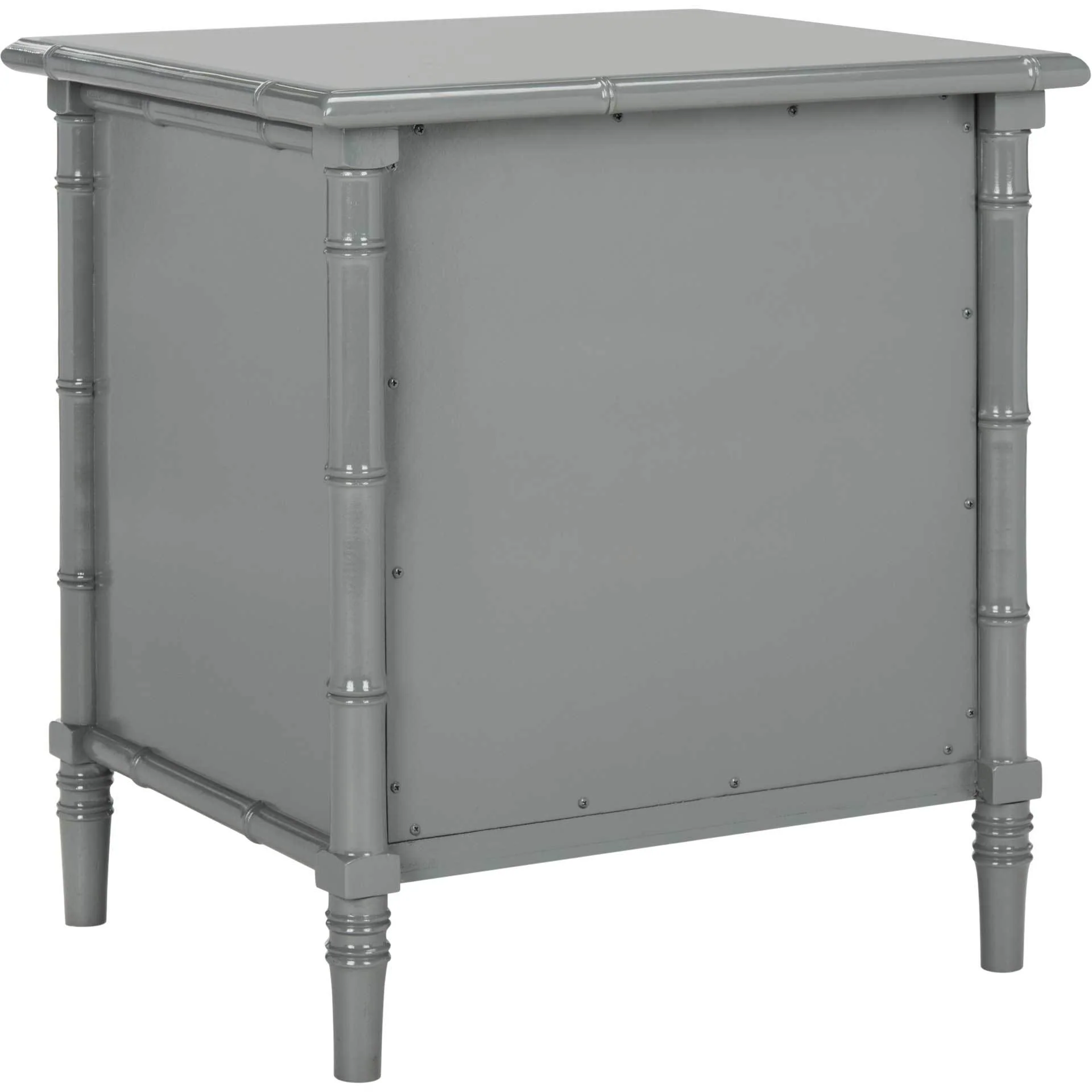 Mitchell Coastal 3 Drawer Bamboo Nightstand Gray - Image 5