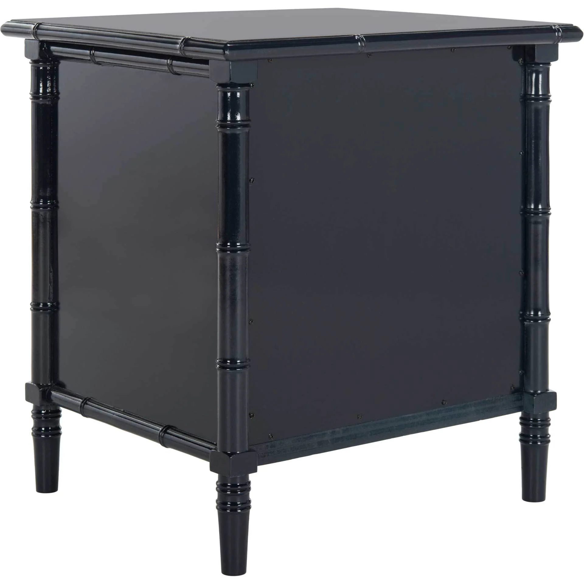 Mitchell Coastal 3 Drawer Bamboo Nightstand Navy - Image 4