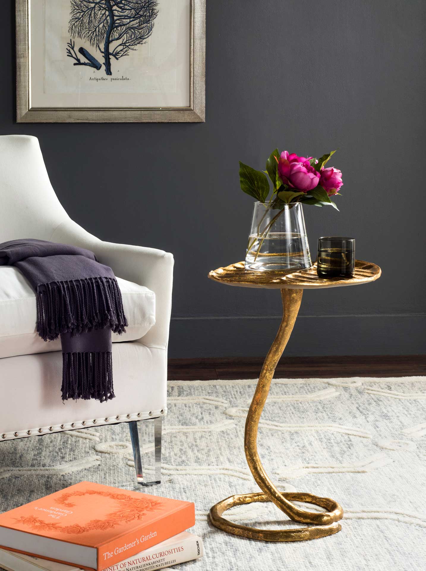 Mitchell Gold Foil Petal Side Table Gold - Image 6