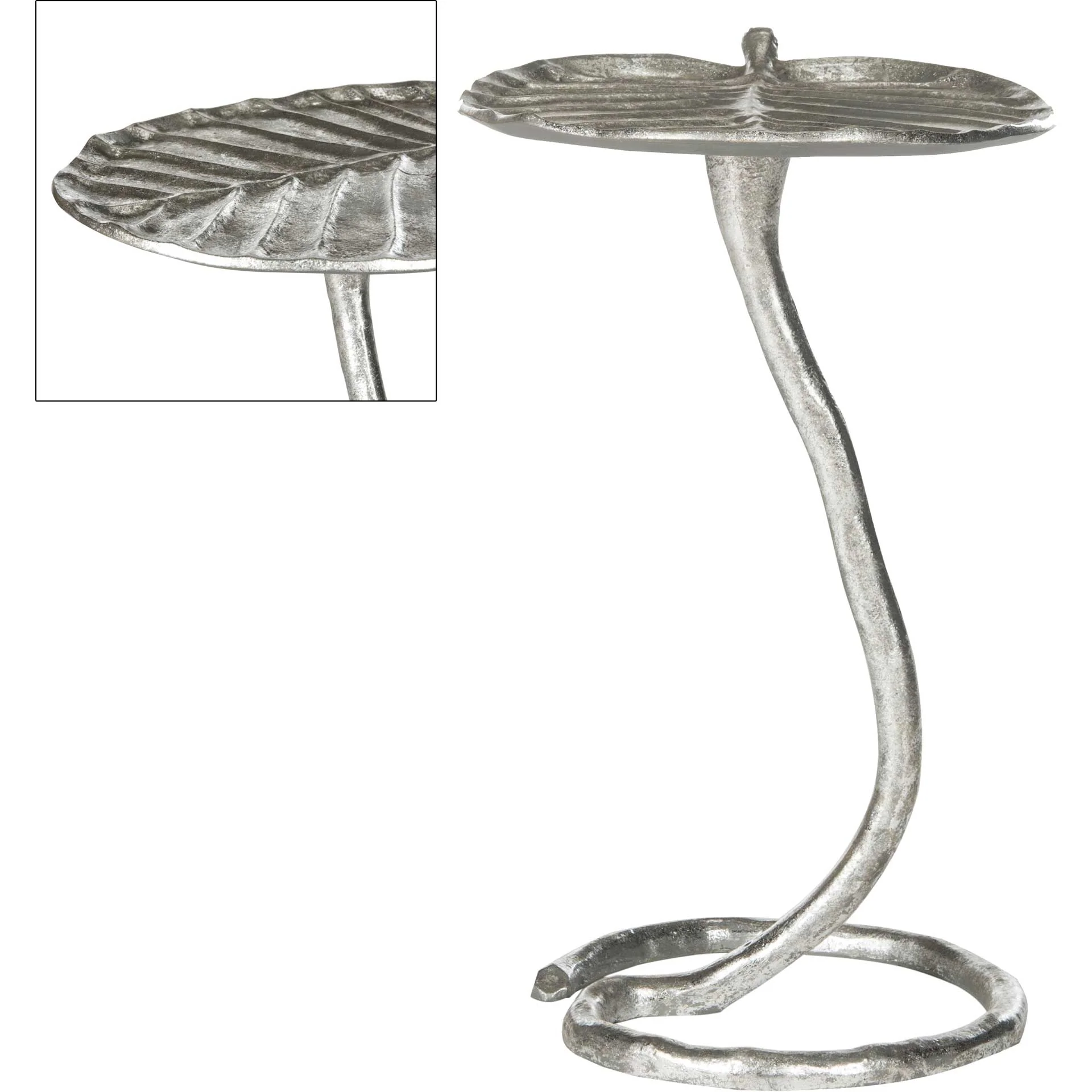 Mitchell Silver Foil Petal Side Table Silver - Image 2