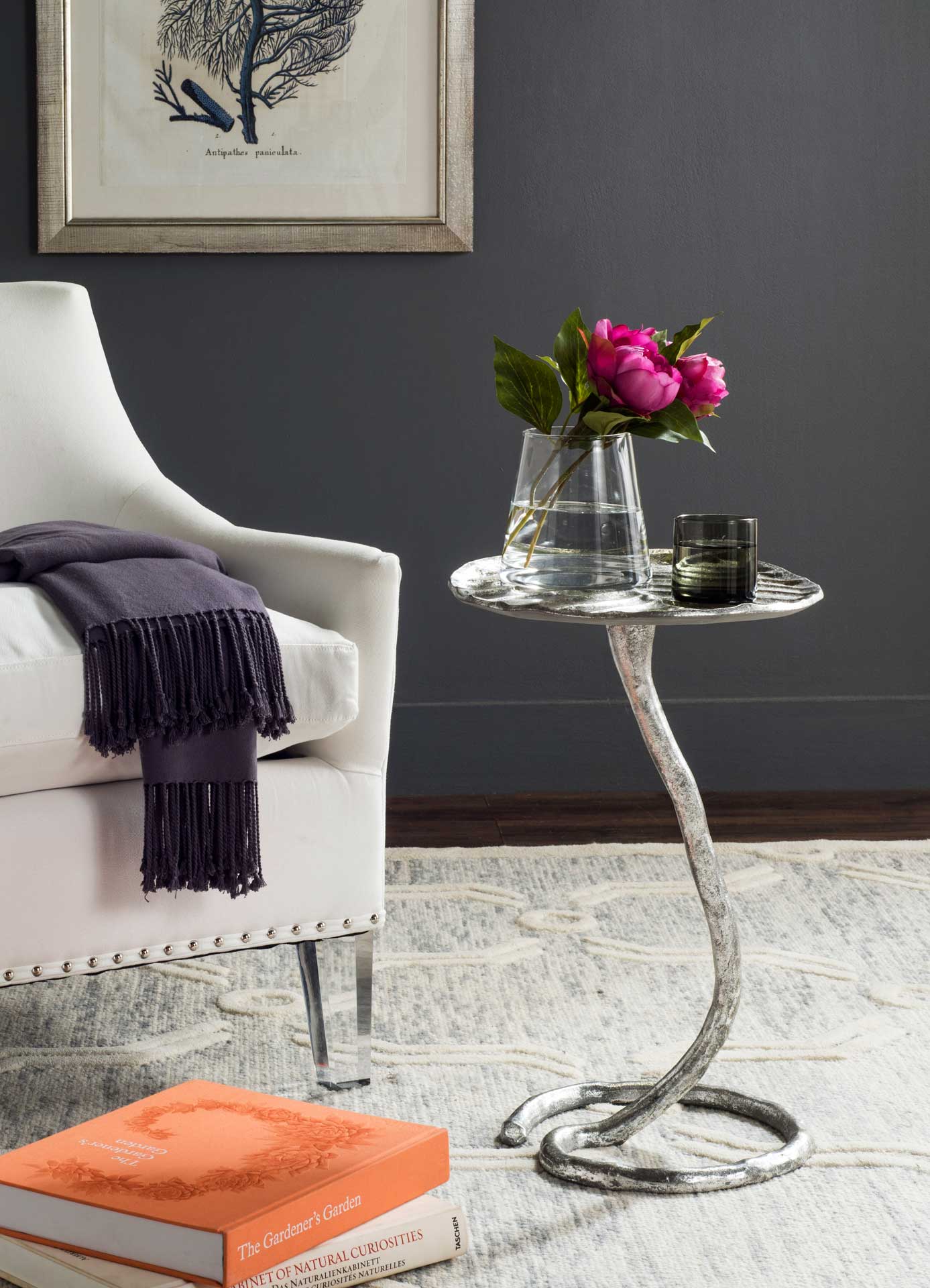 Mitchell Silver Foil Petal Side Table Silver - Image 4