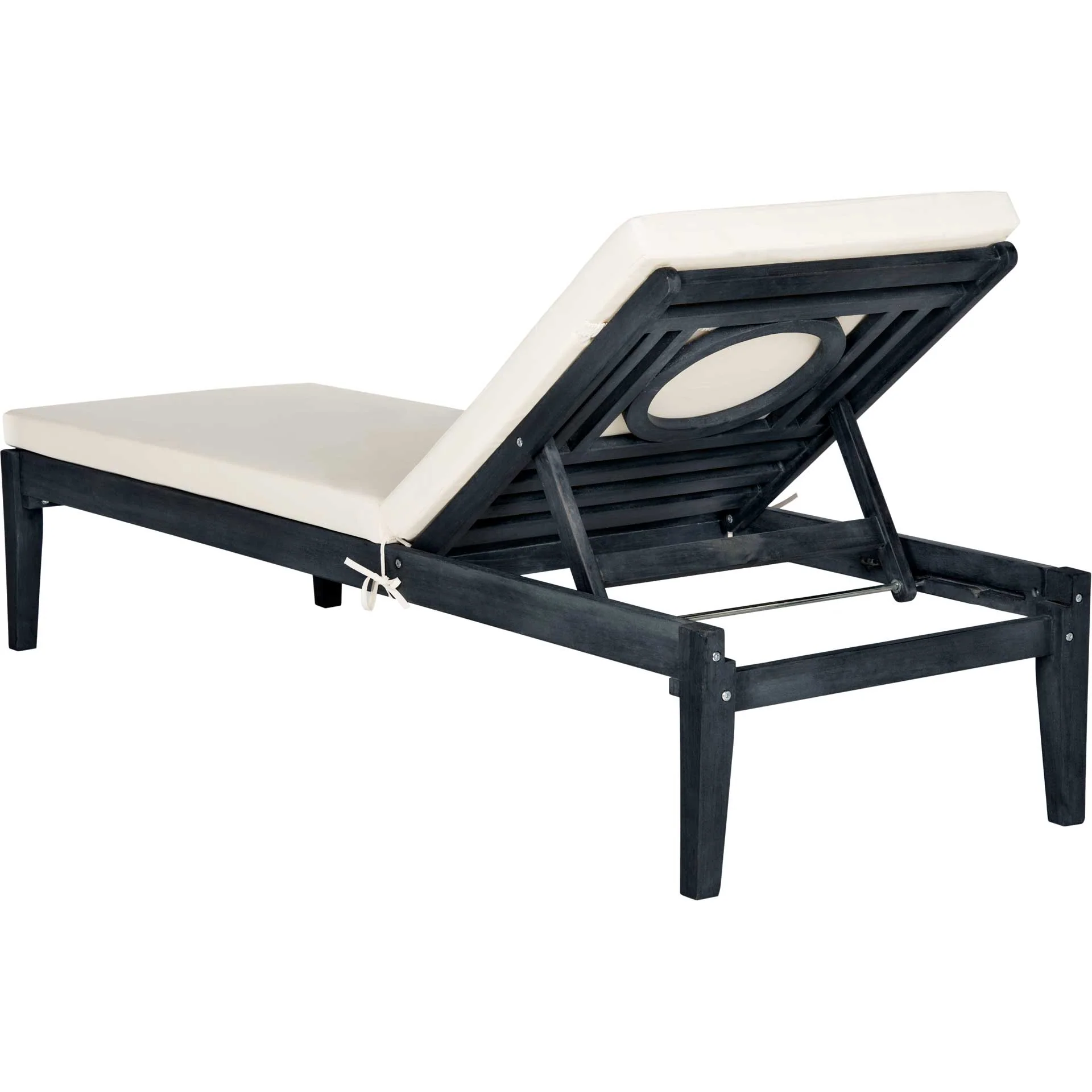 Modern Acacia Sunlounger Dark Slate Gray/Beige - Image 4