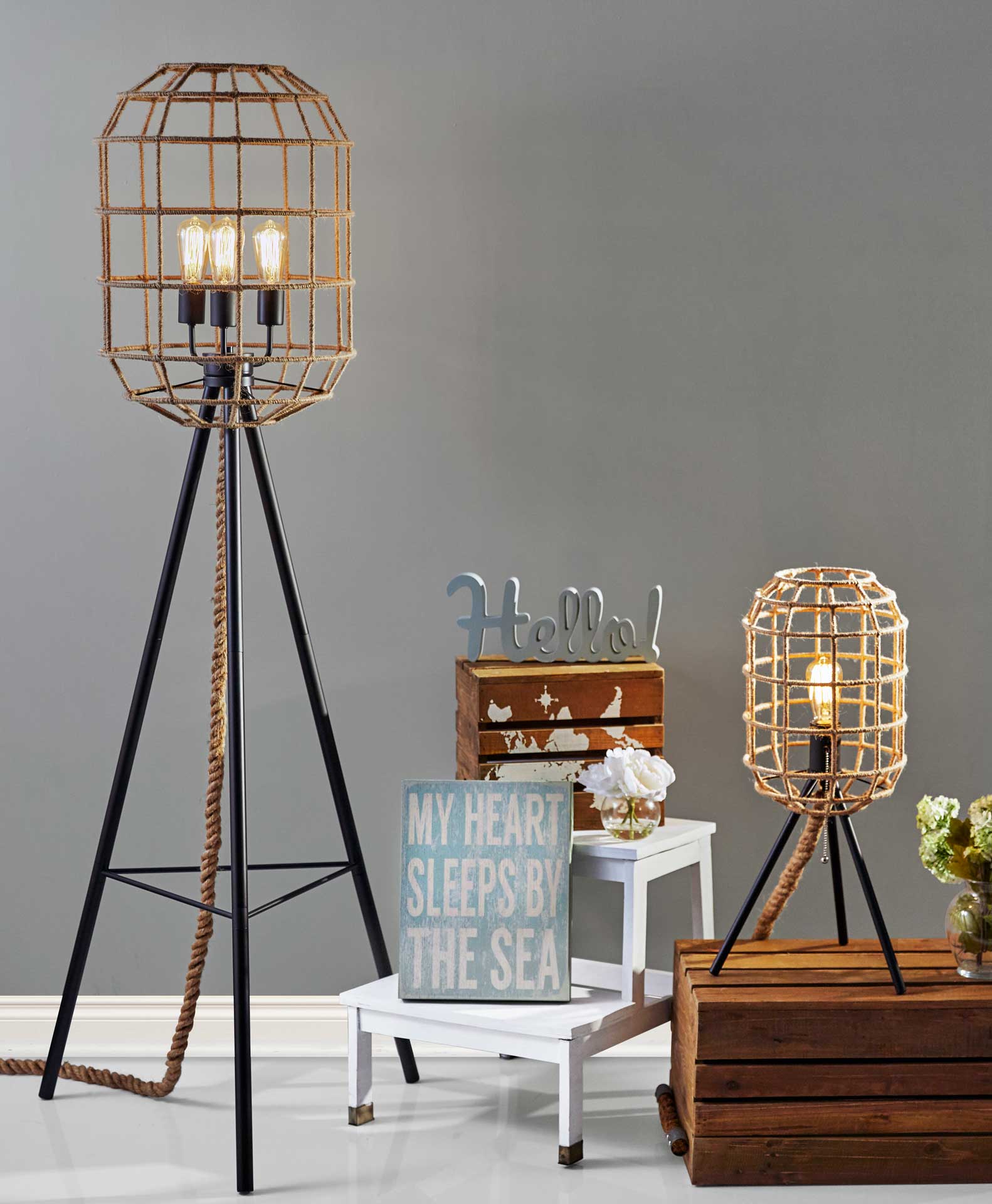 Molde Floor Lamp Black/Natural - Image 7