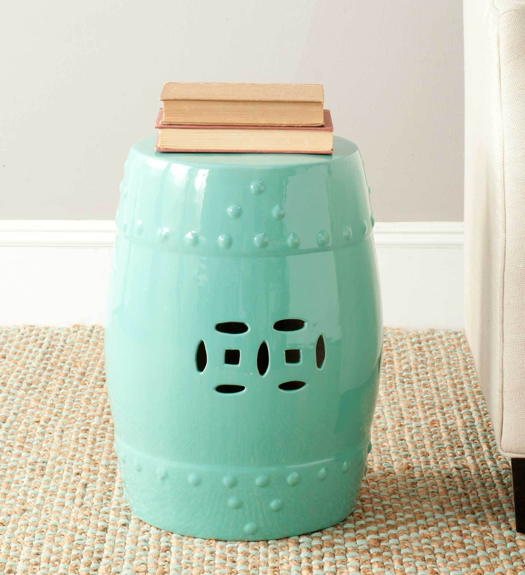 Molly Ming Garden Stool Light Aqua - Image 3