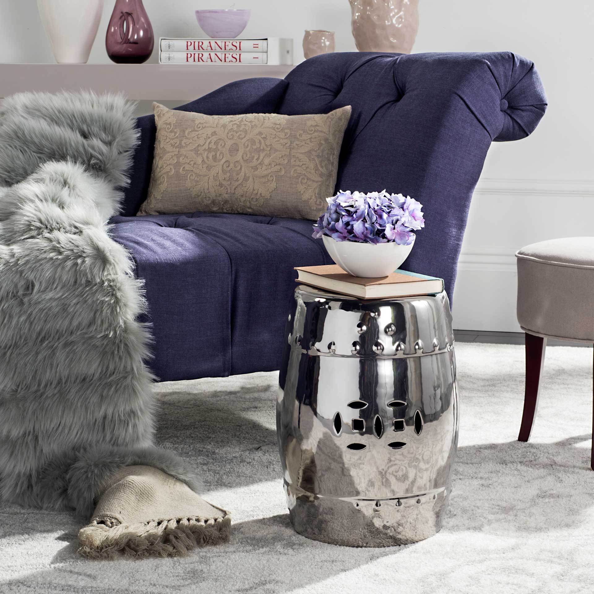 Molly Ming Garden Stool Silver - Image 3