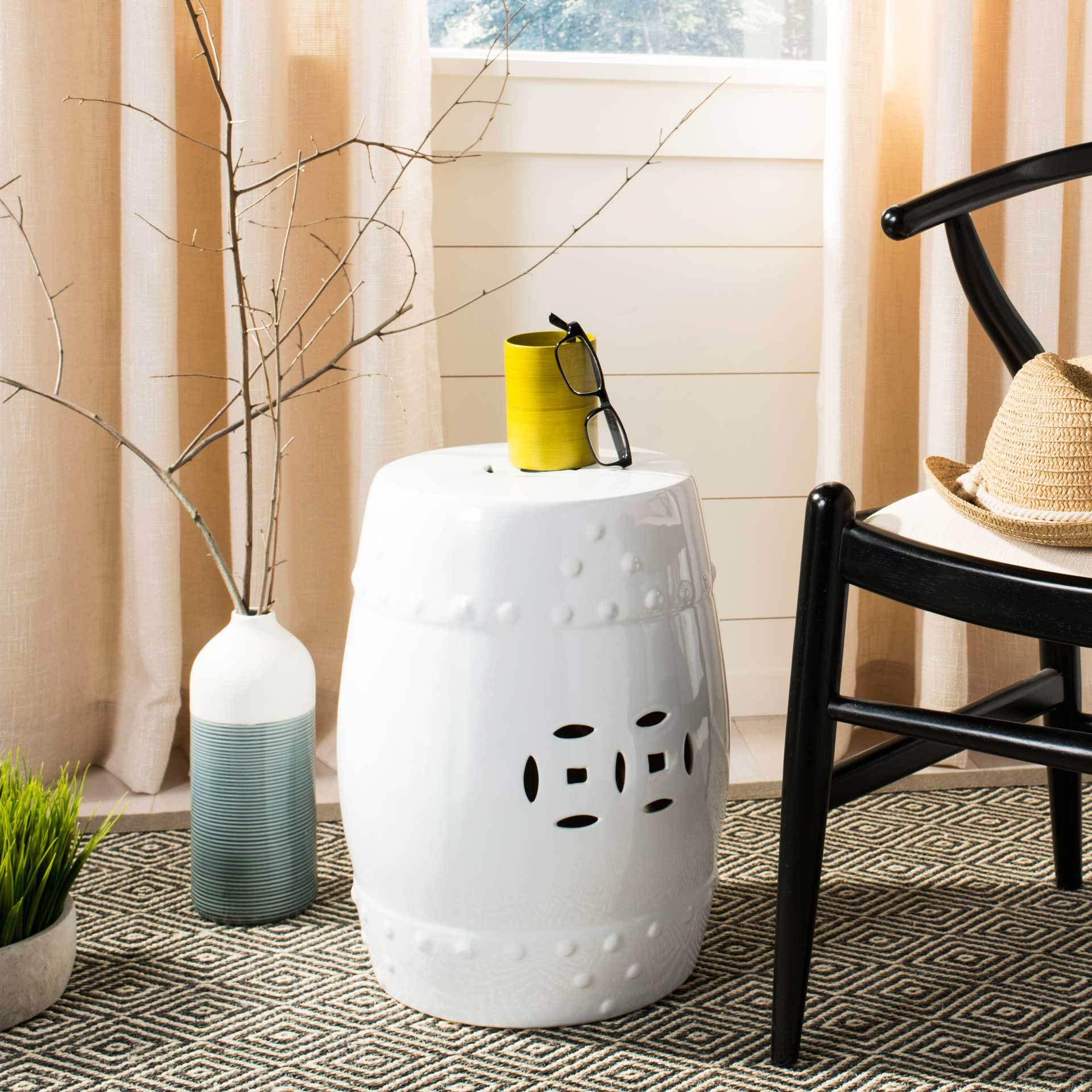 Molly Ming Garden Stool White - Image 3