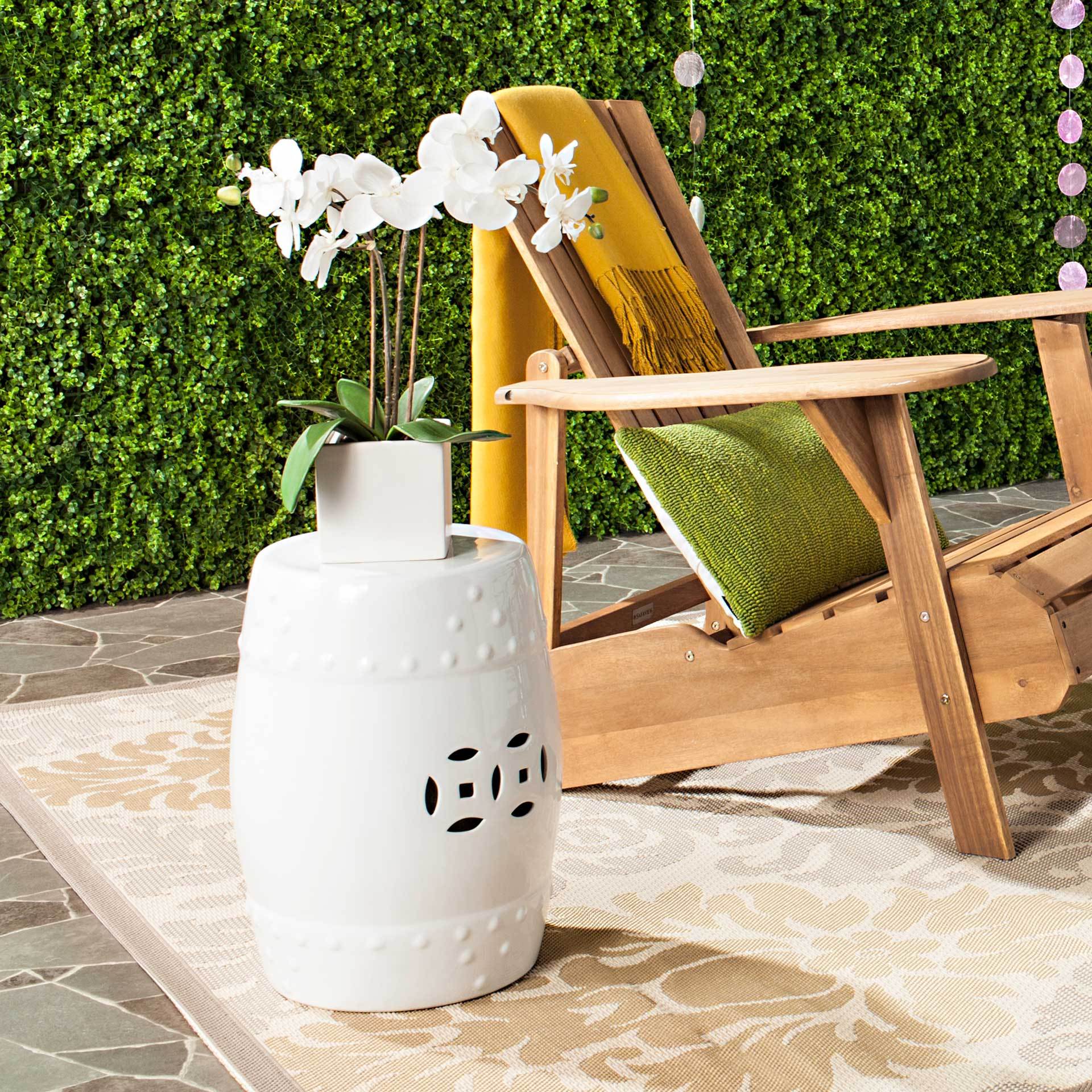 Molly Ming Garden Stool White - Image 4
