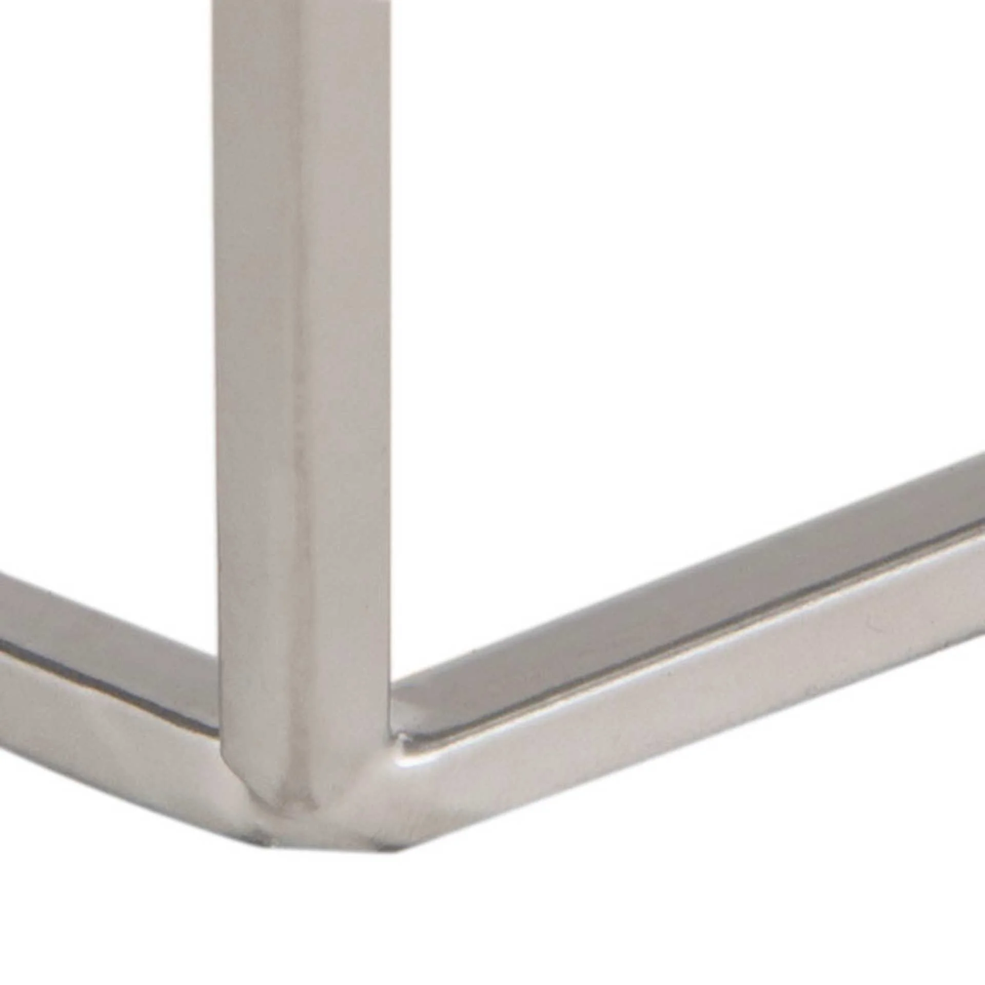 Molly Pentagon Marble Top Side Table Silver/White - Image 5