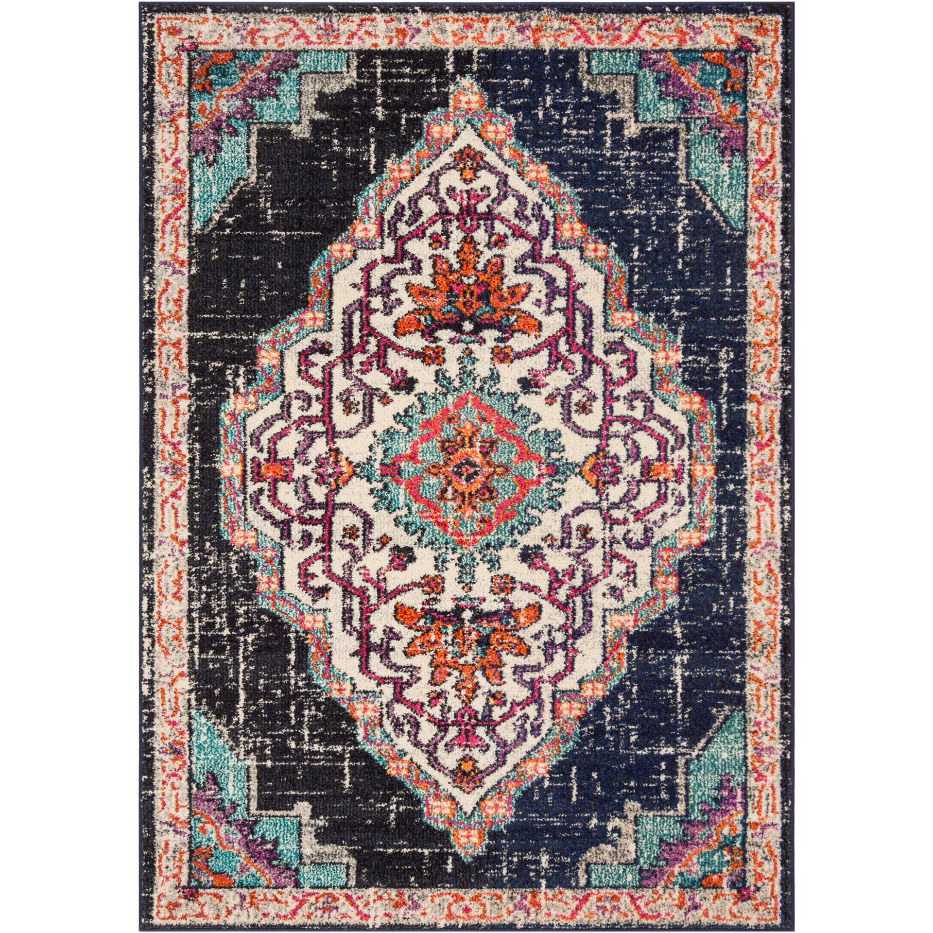 Monaco Black/Blue Area Rug - Image 2