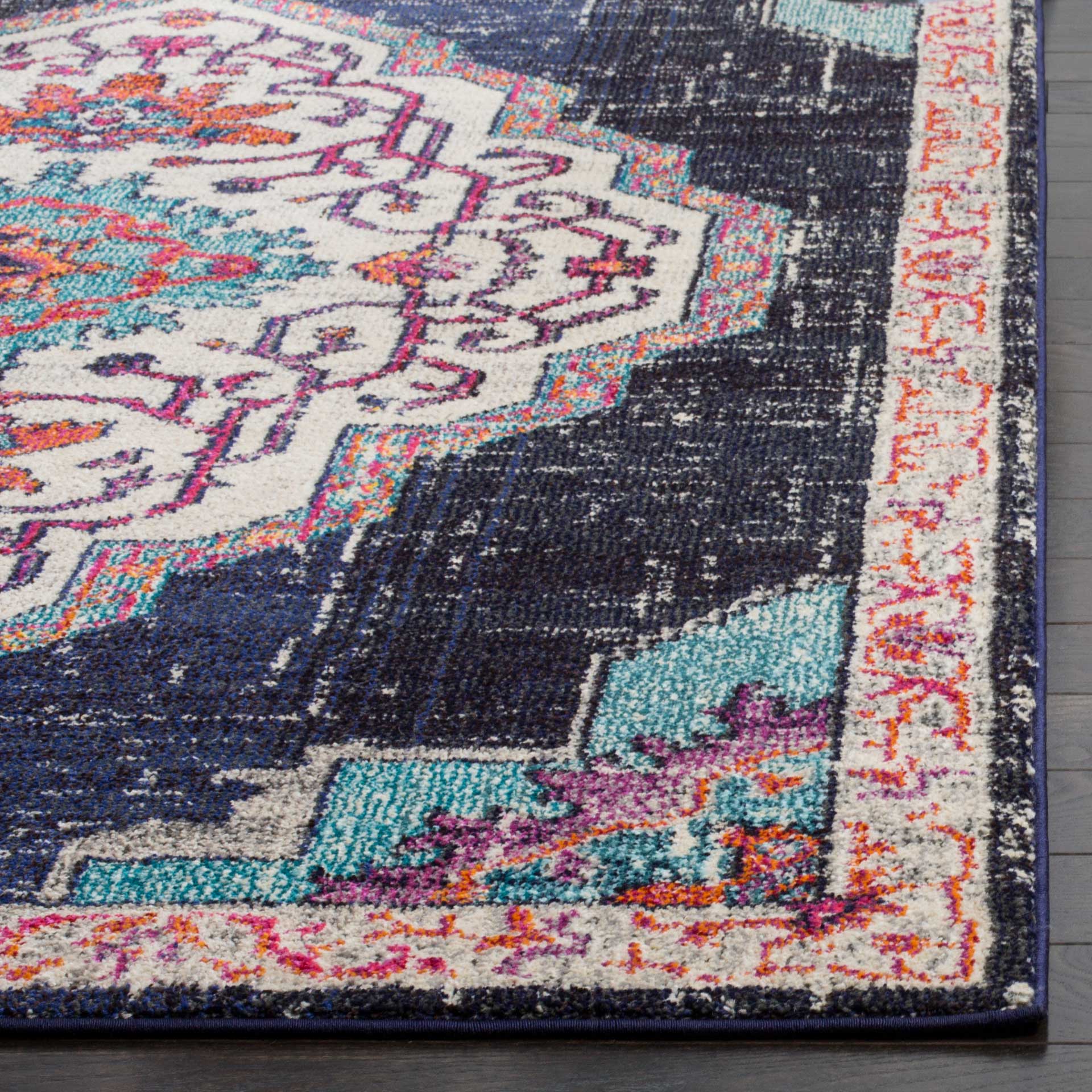 Monaco Black/Blue Area Rug - Image 3