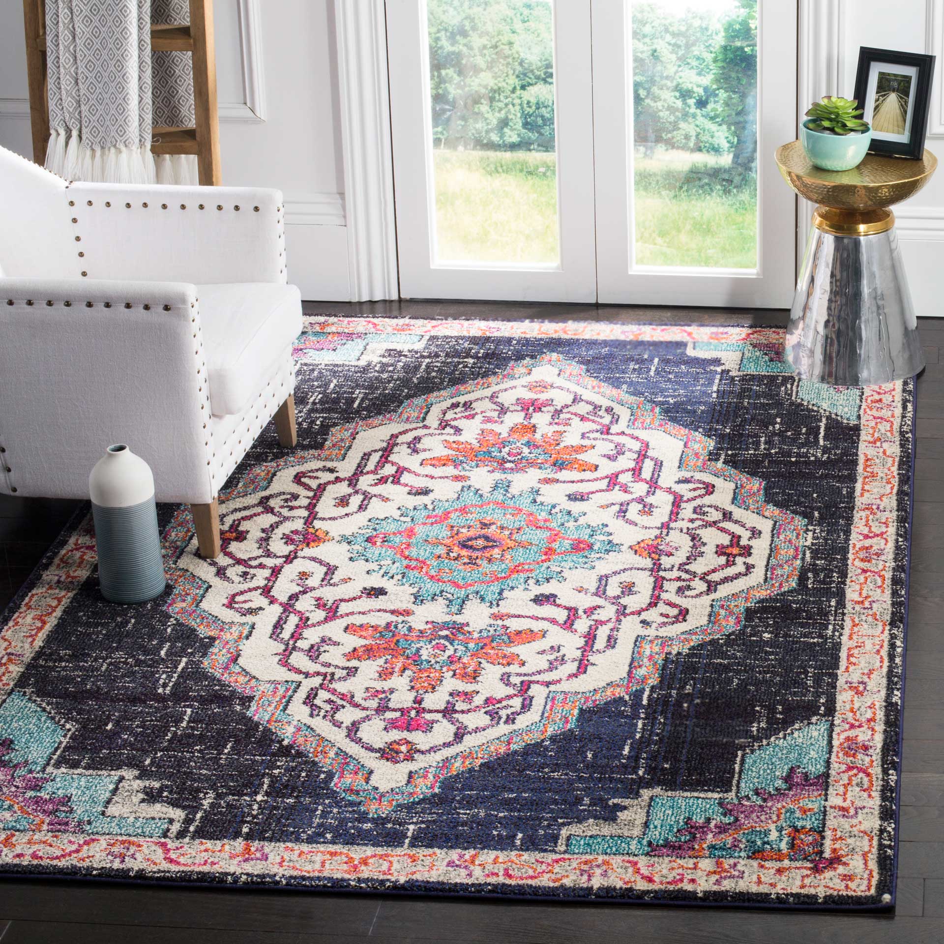 Monaco Black/Blue Area Rug - Image 5