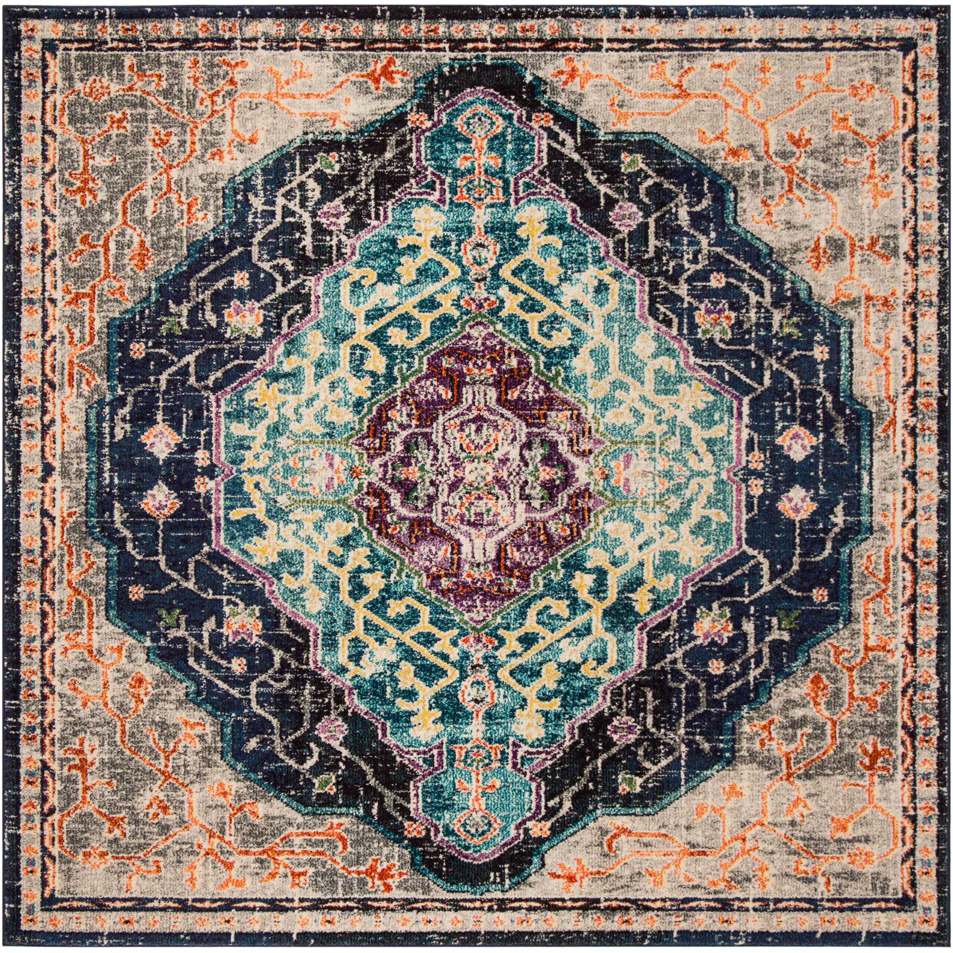 Monaco Black/Blue/Gray Area Rug - Image 2