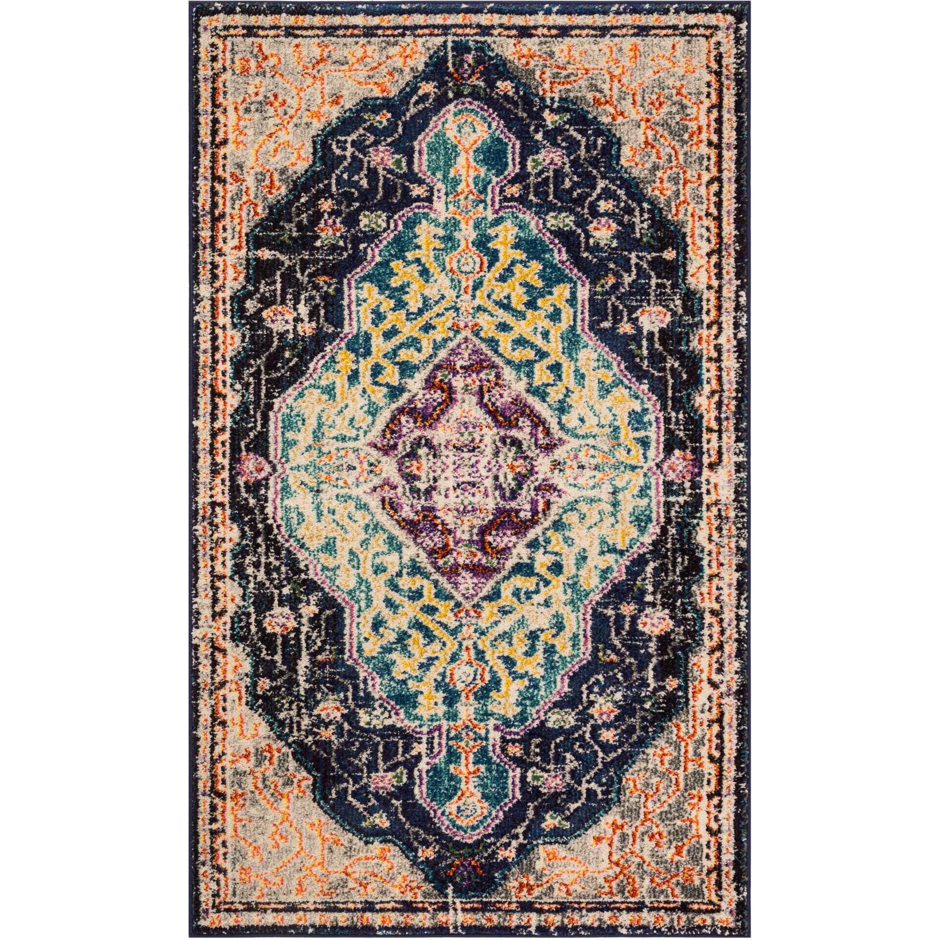 Monaco Black/Blue/Gray Area Rug - Image 3