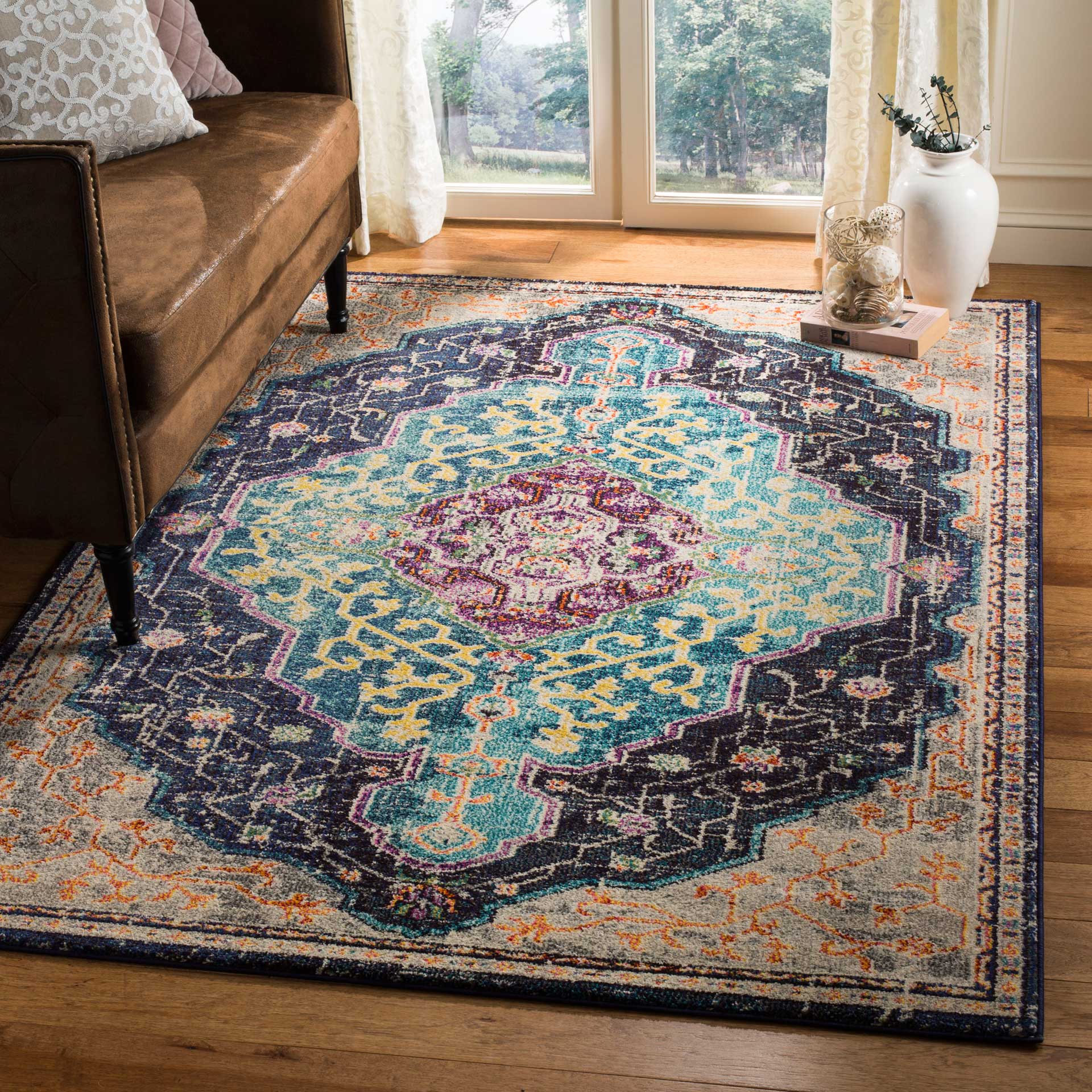 Monaco Black/Blue/Gray Area Rug - Image 6
