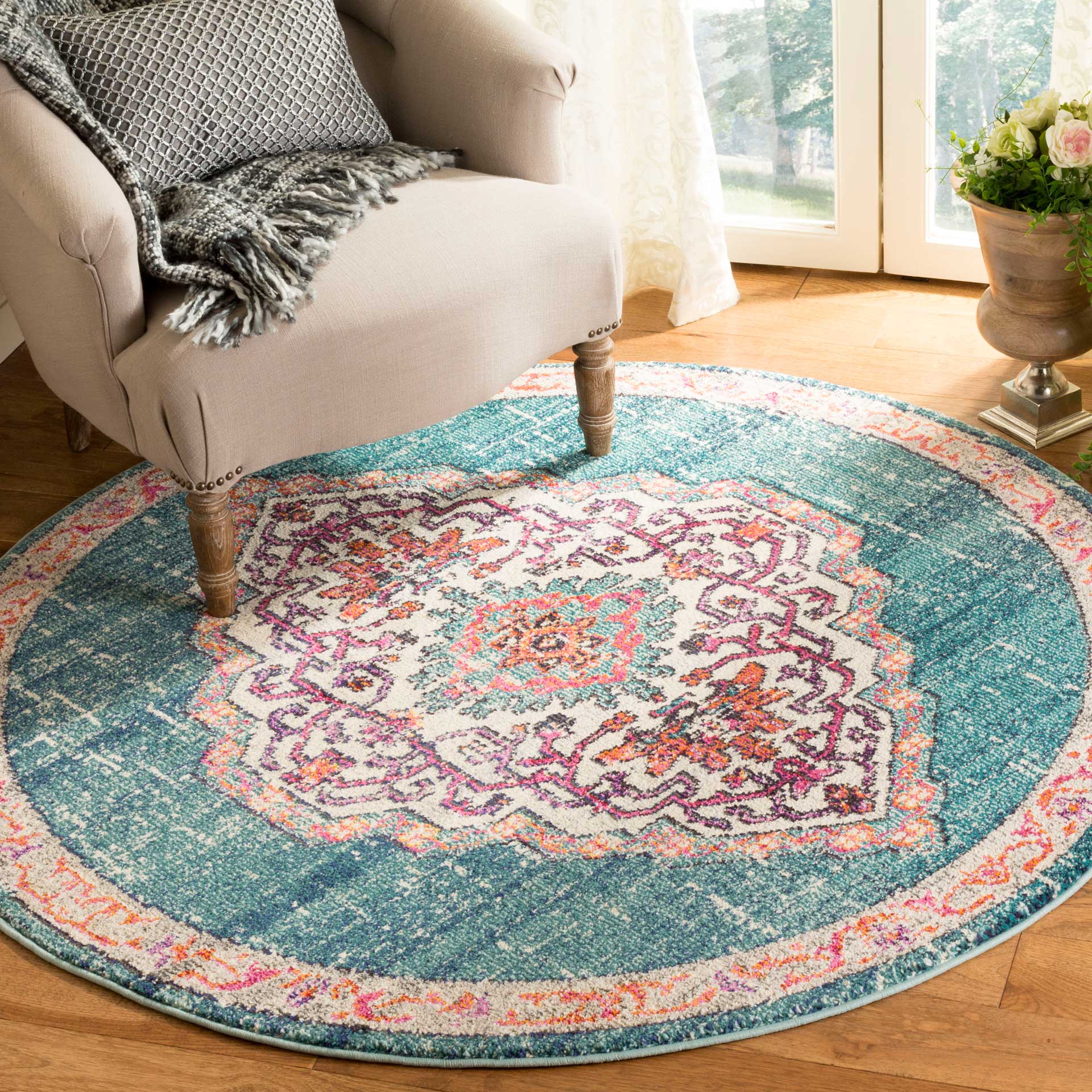 Monaco Blue/Multi Round Rug - Image 3