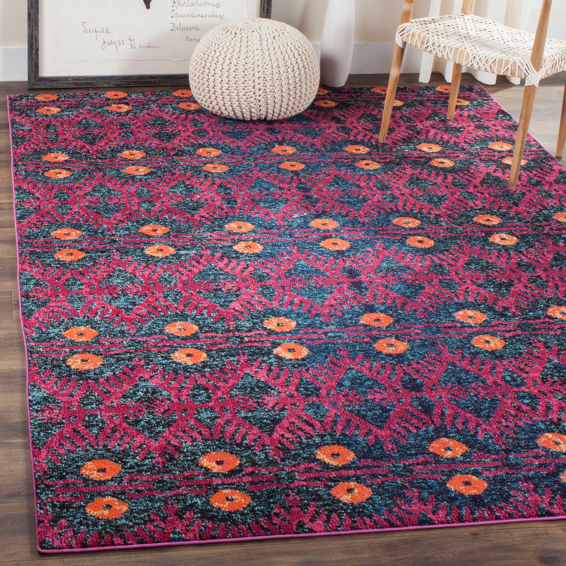 Monaco Bohemian Pink/Multi Area Rug - Image 10