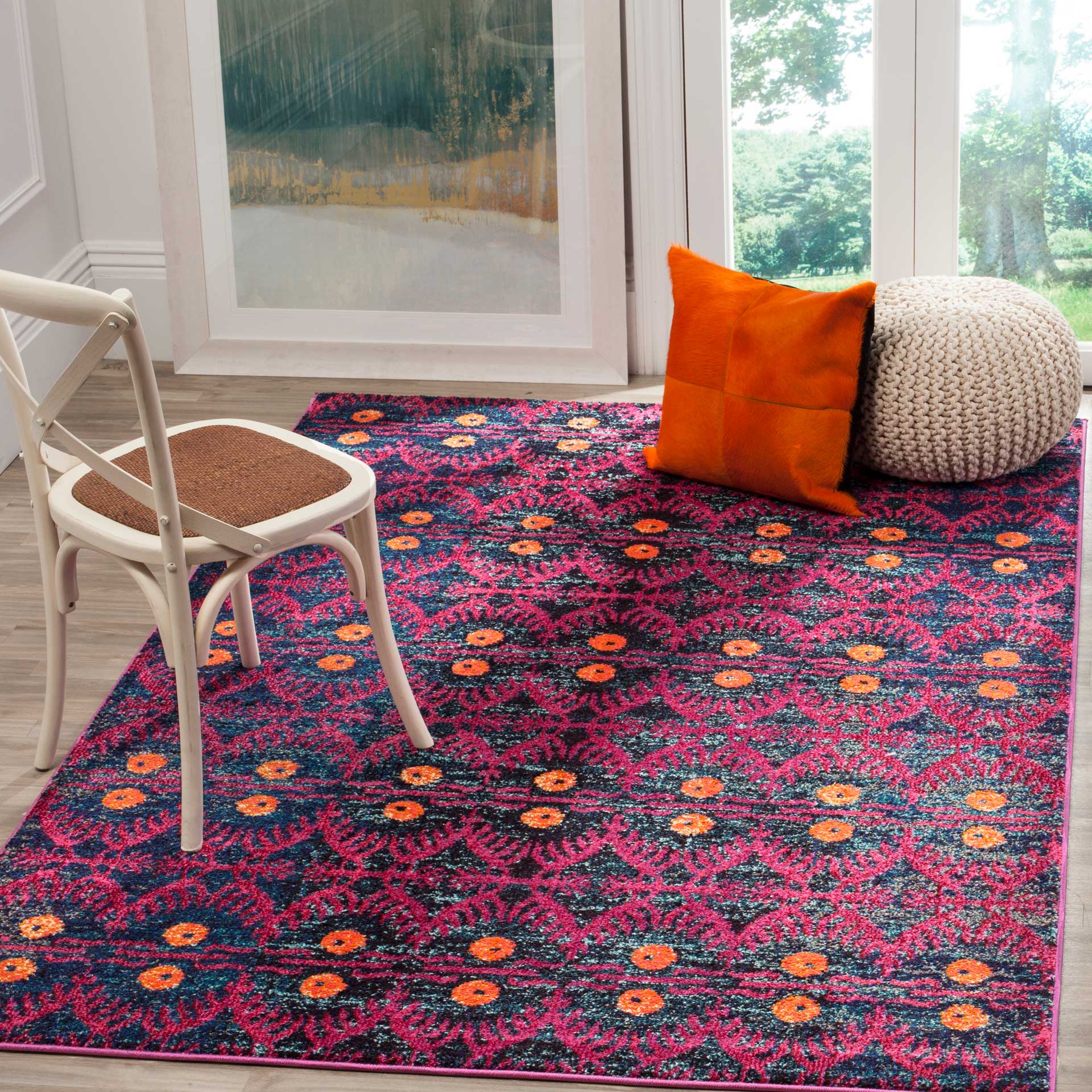 Monaco Bohemian Pink/Multi Area Rug - Image 11