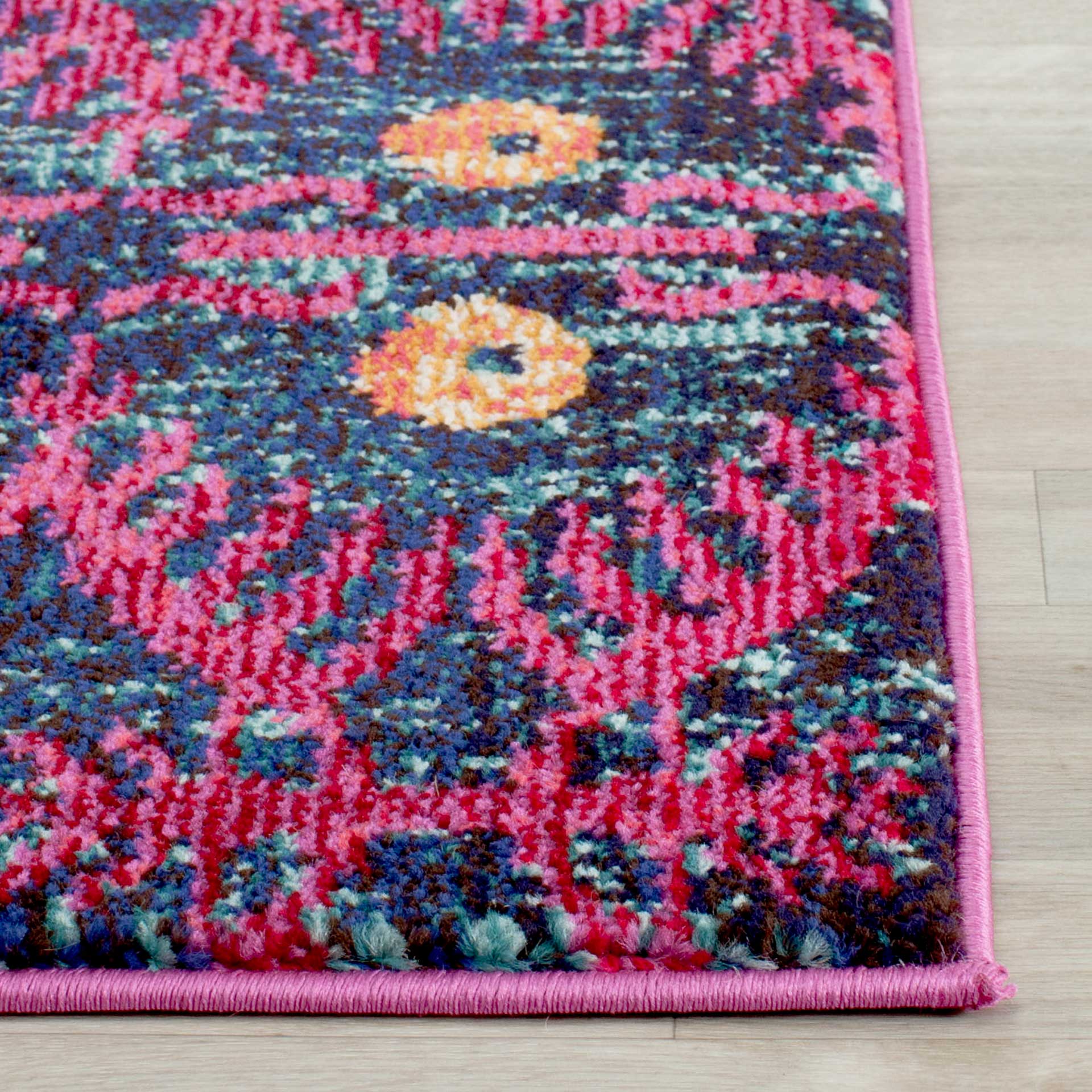 Monaco Bohemian Pink/Multi Runner Rug - Image 2