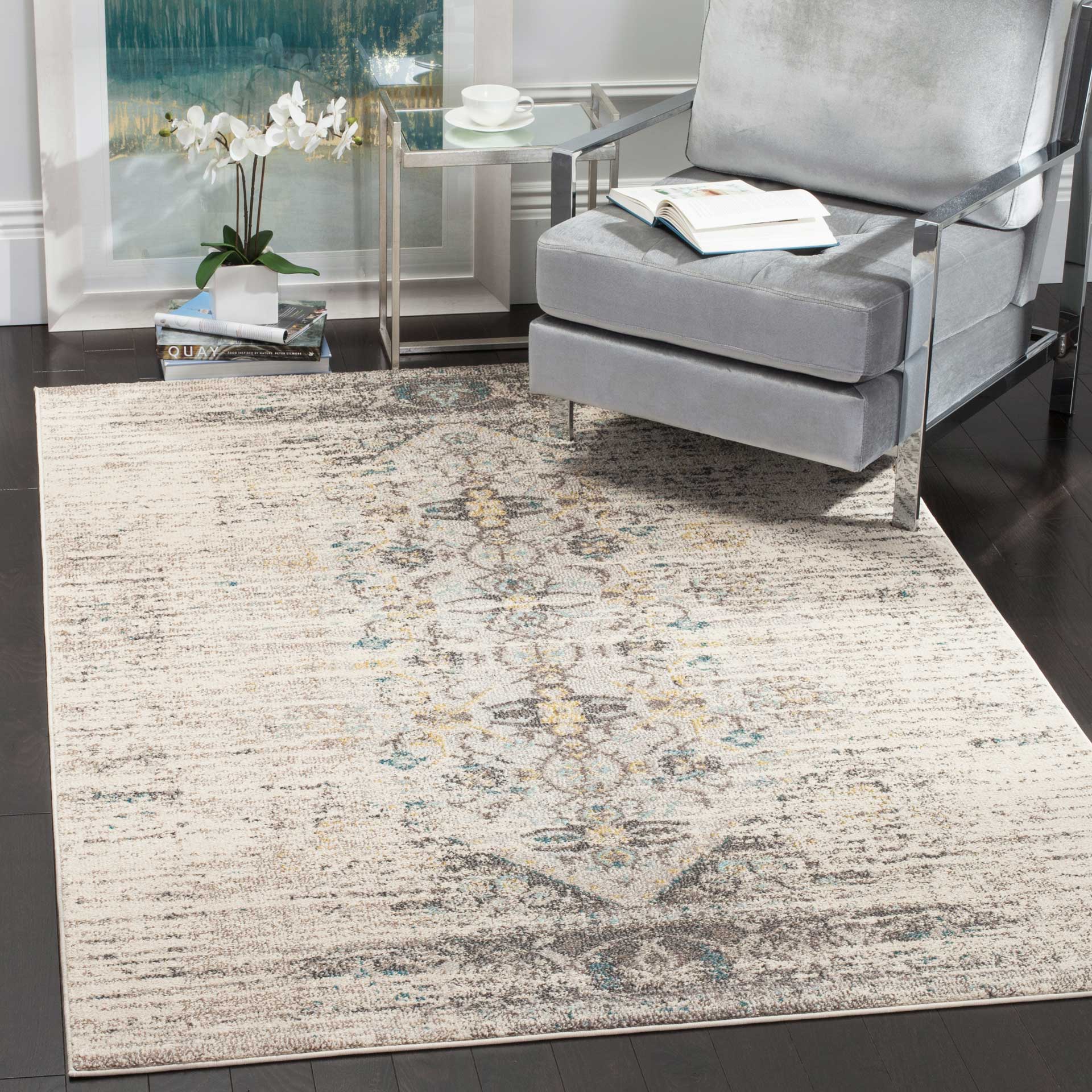 Monaco Distressed Gray/Multi Area Rug - Image 11
