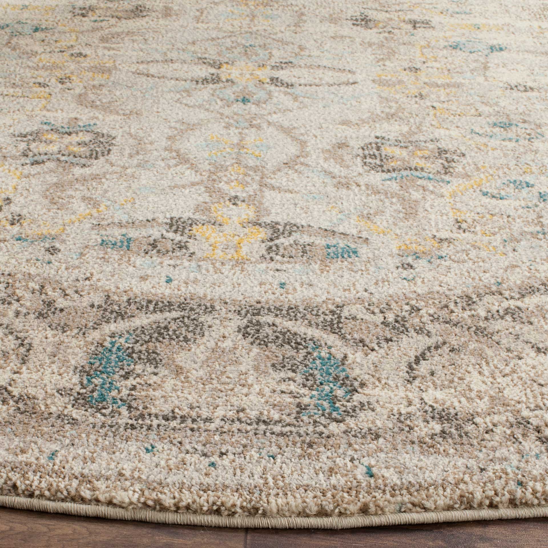 Monaco Distressed Gray/Multi Round Rug - Image 2
