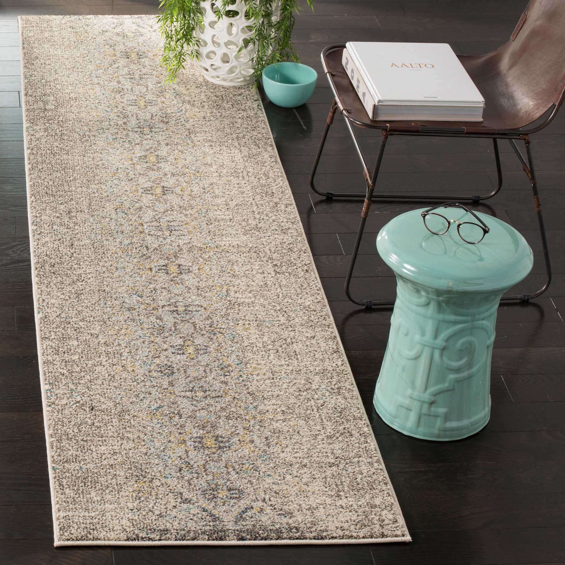 Monaco Distressed Gray/Multi Runner Rug - Image 2