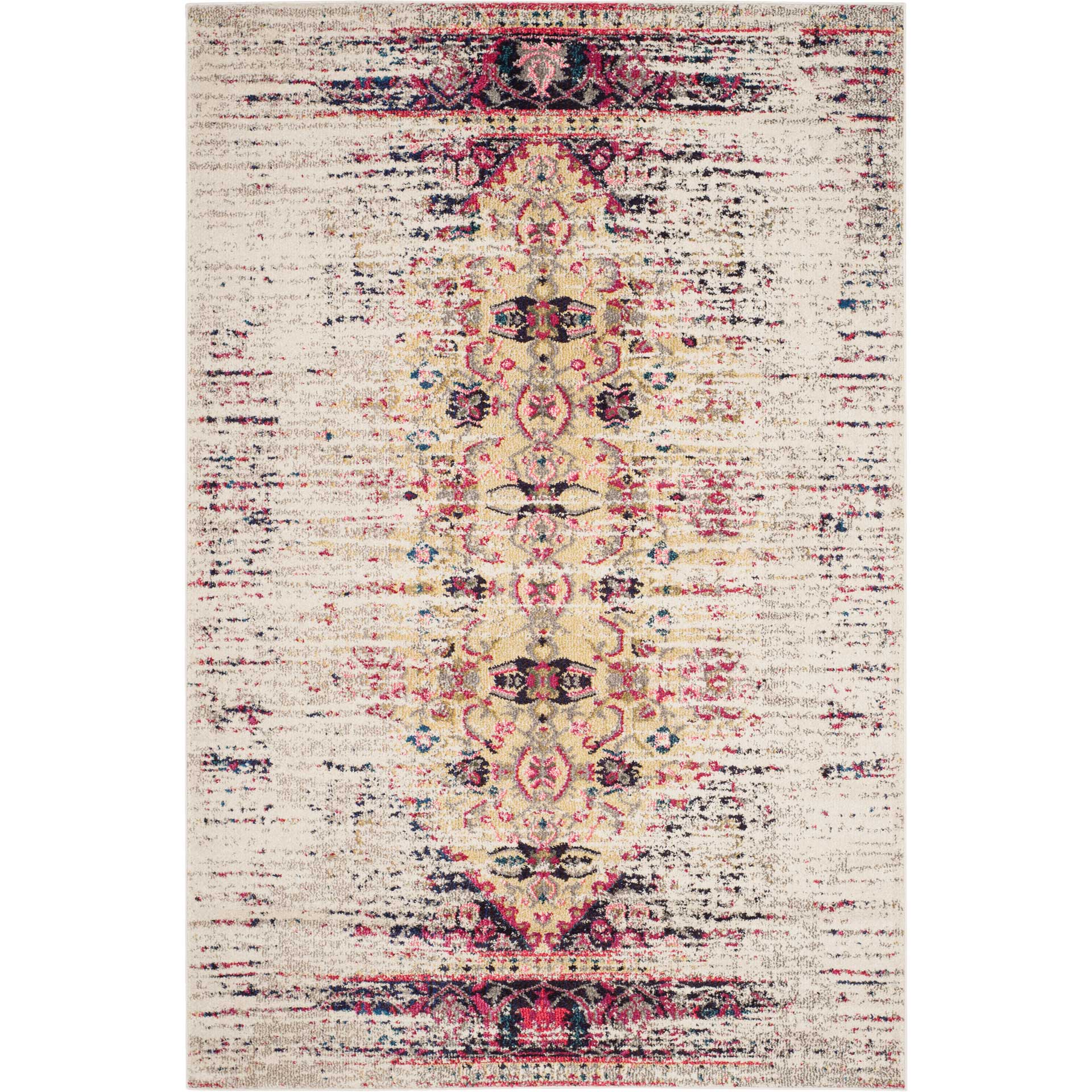 Monaco Distressed Ivory/Pink Area Rug - Image 3