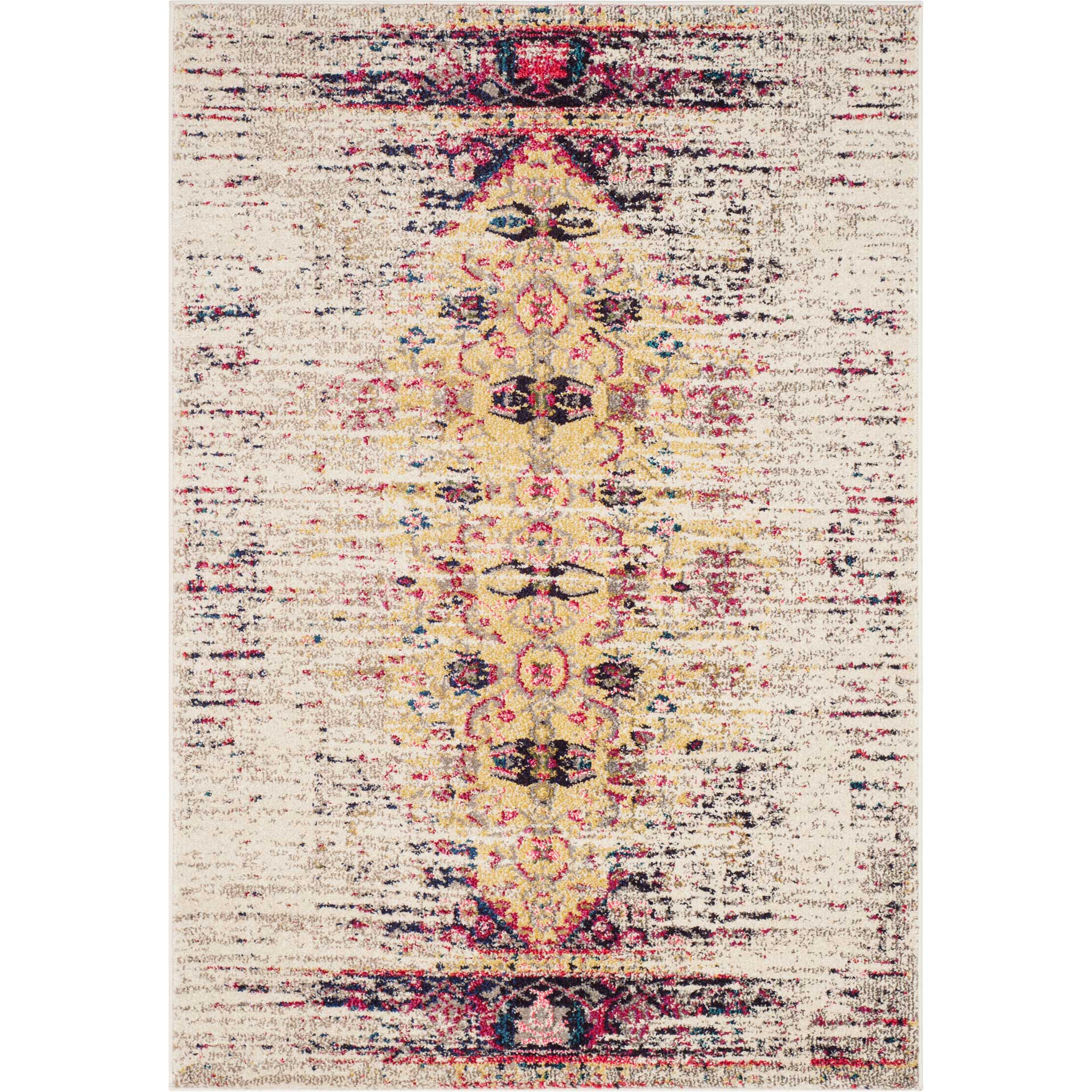 Monaco Distressed Ivory/Pink Area Rug - Image 4