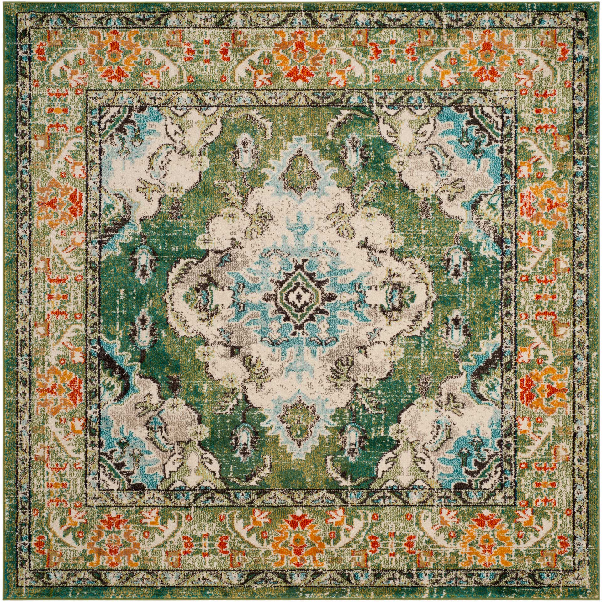 Monaco Forest Green/Light Blue Area Rug - Image 2