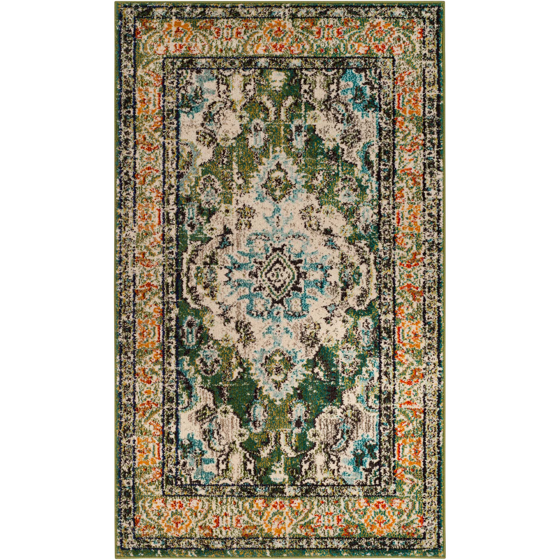 Monaco Forest Green/Light Blue Area Rug - Image 3