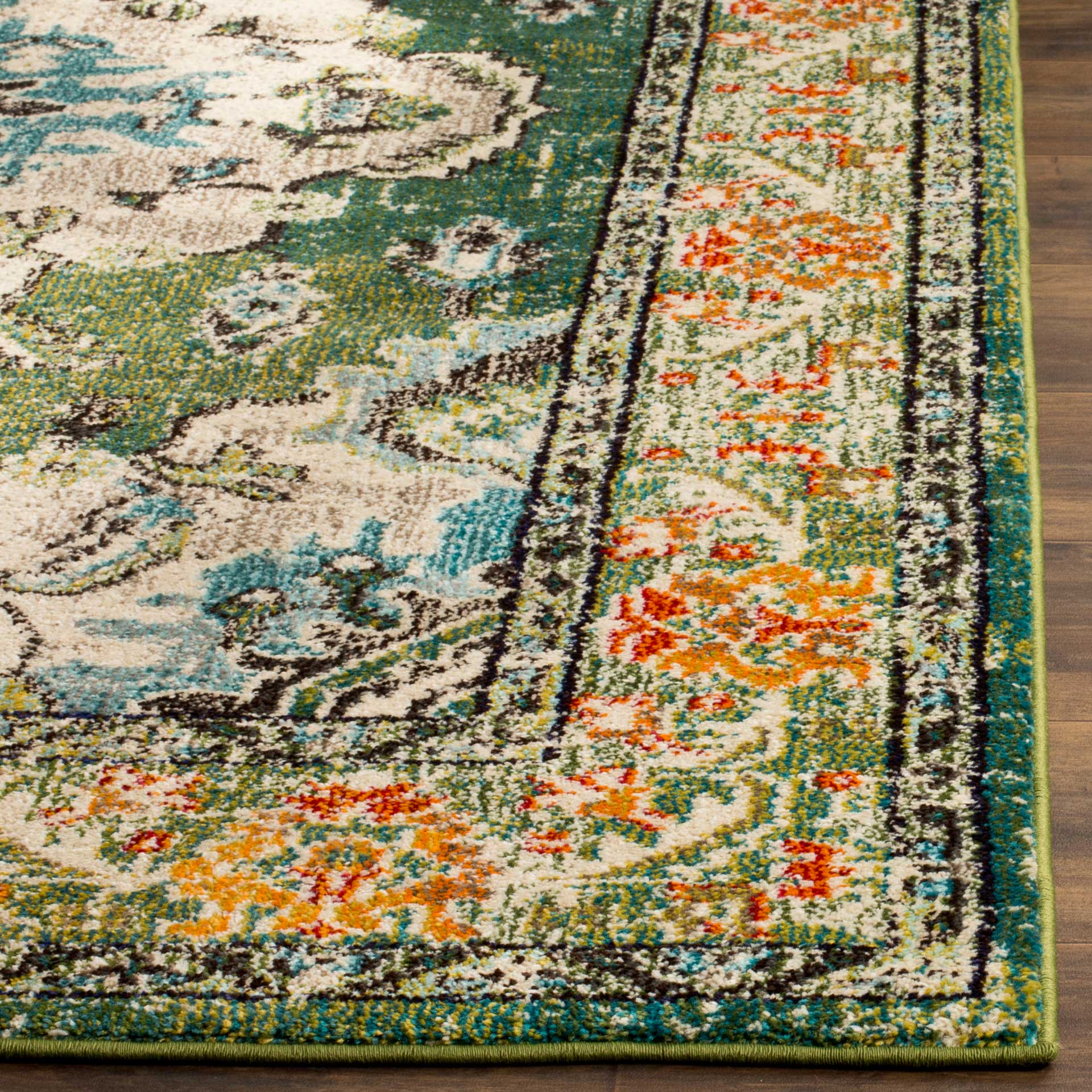 Monaco Forest Green/Light Blue Area Rug - Image 5