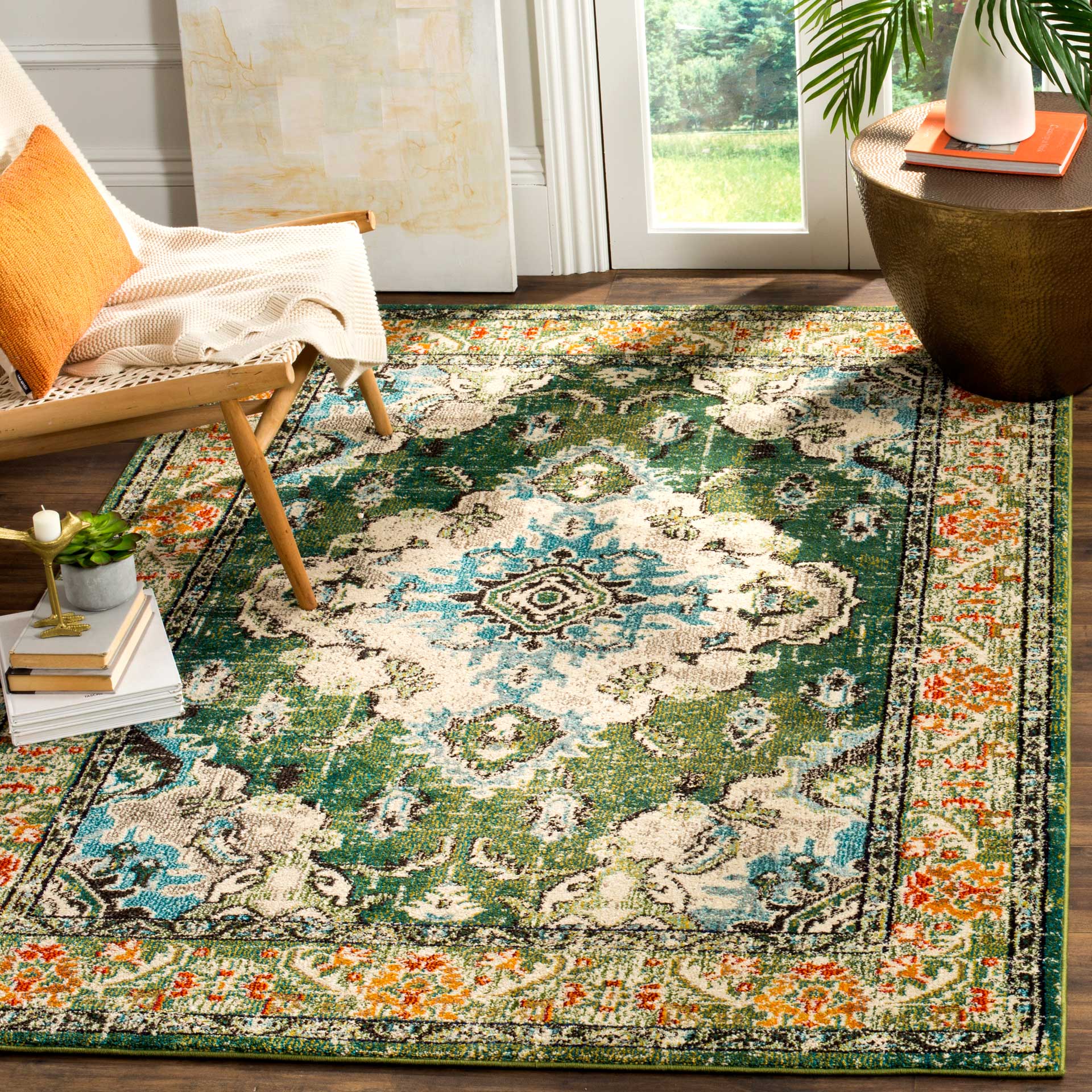 Monaco Forest Green/Light Blue Area Rug - Image 7