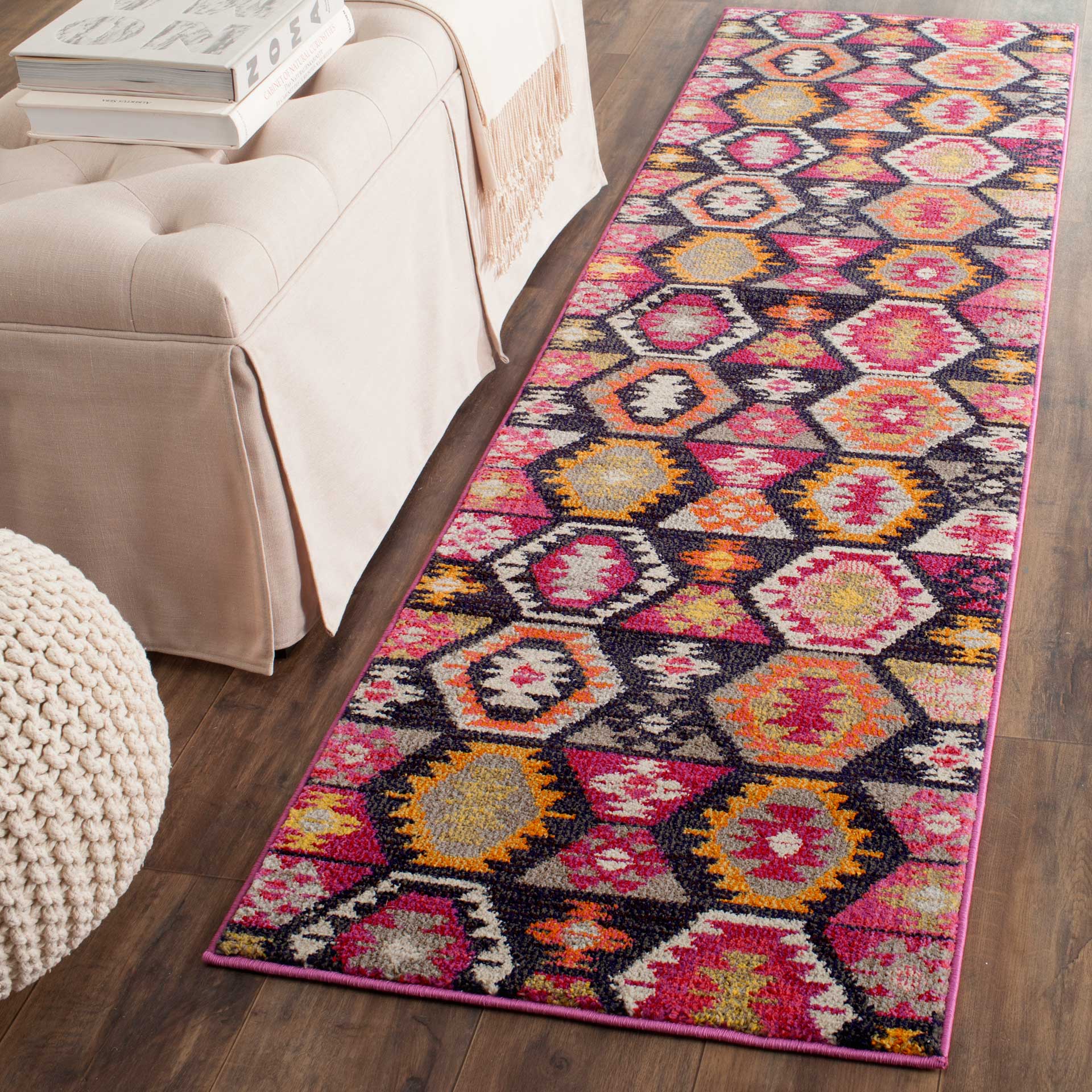 Monaco Fuchsia/Multi Runner Rug - Image 3