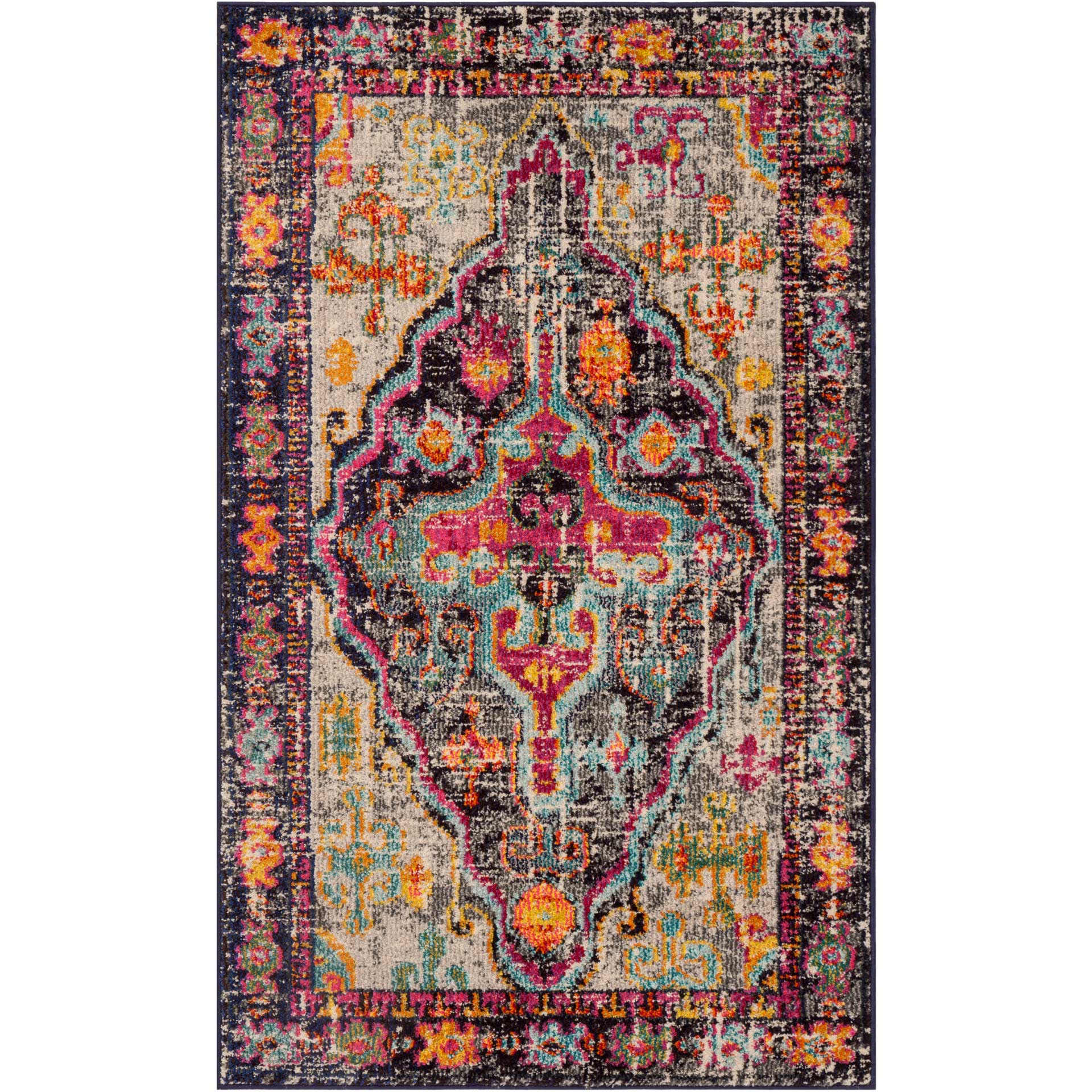 Monaco Gray/Fuchsia Area Rug - Image 3