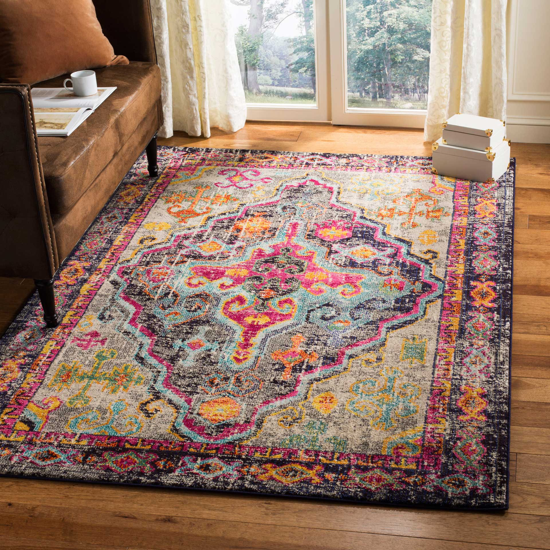 Monaco Gray/Fuchsia Area Rug - Image 6