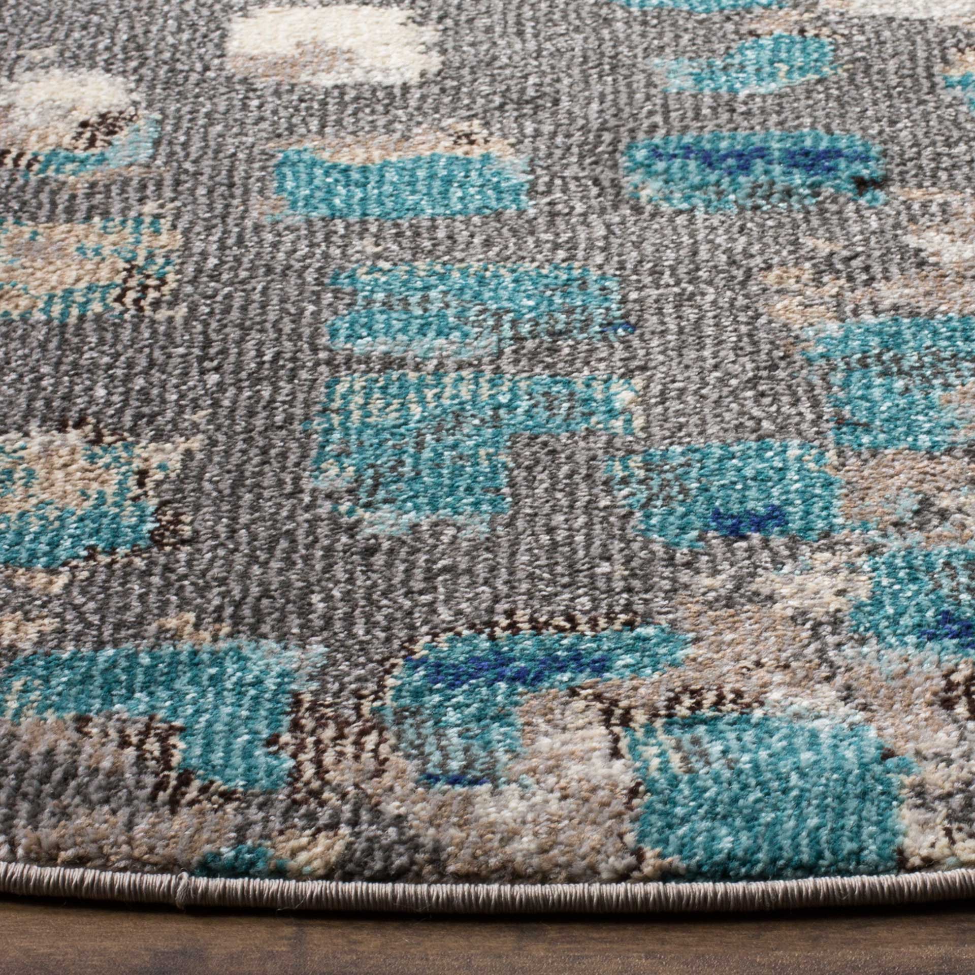 Monaco Gray/Light Blue Round Rug - Image 2