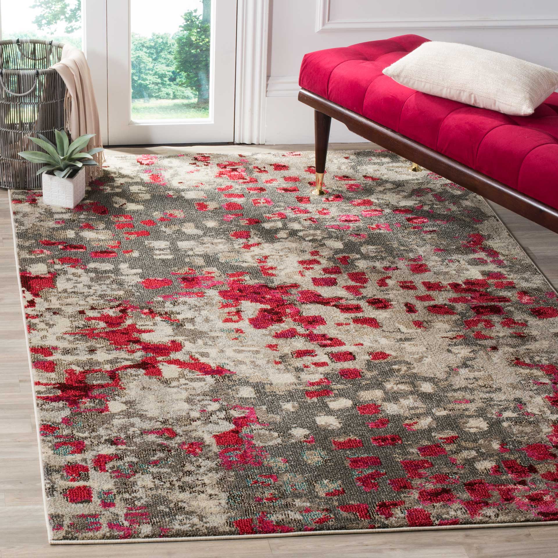 Monaco Gray/Red Area Rug - Image 7