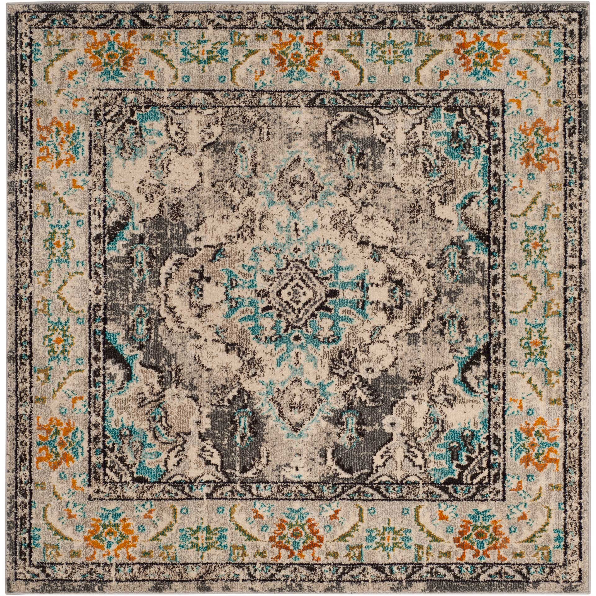 Monaco Gray/Turquoise Area Rug - Image 4