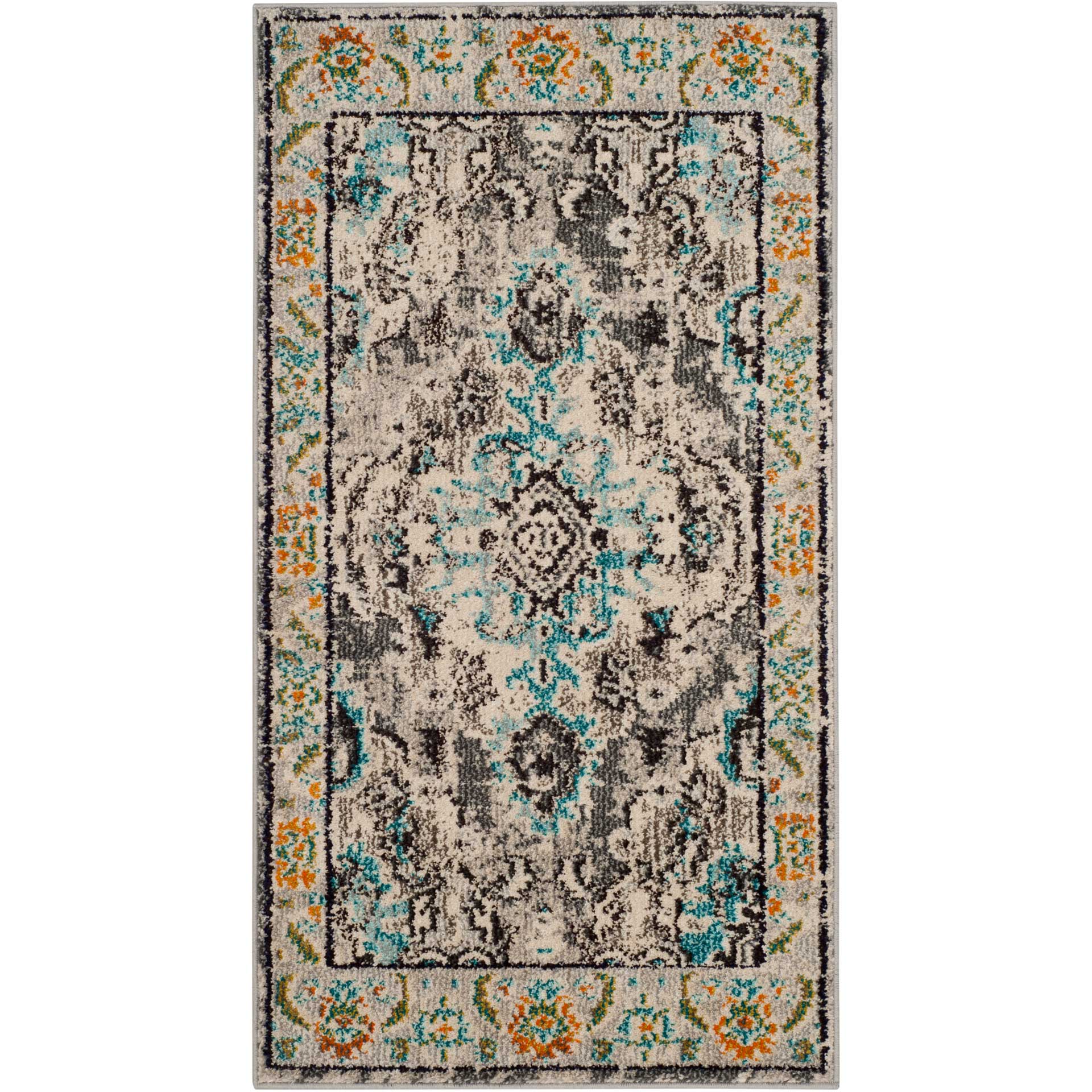 Monaco Gray/Turquoise Area Rug - Image 5