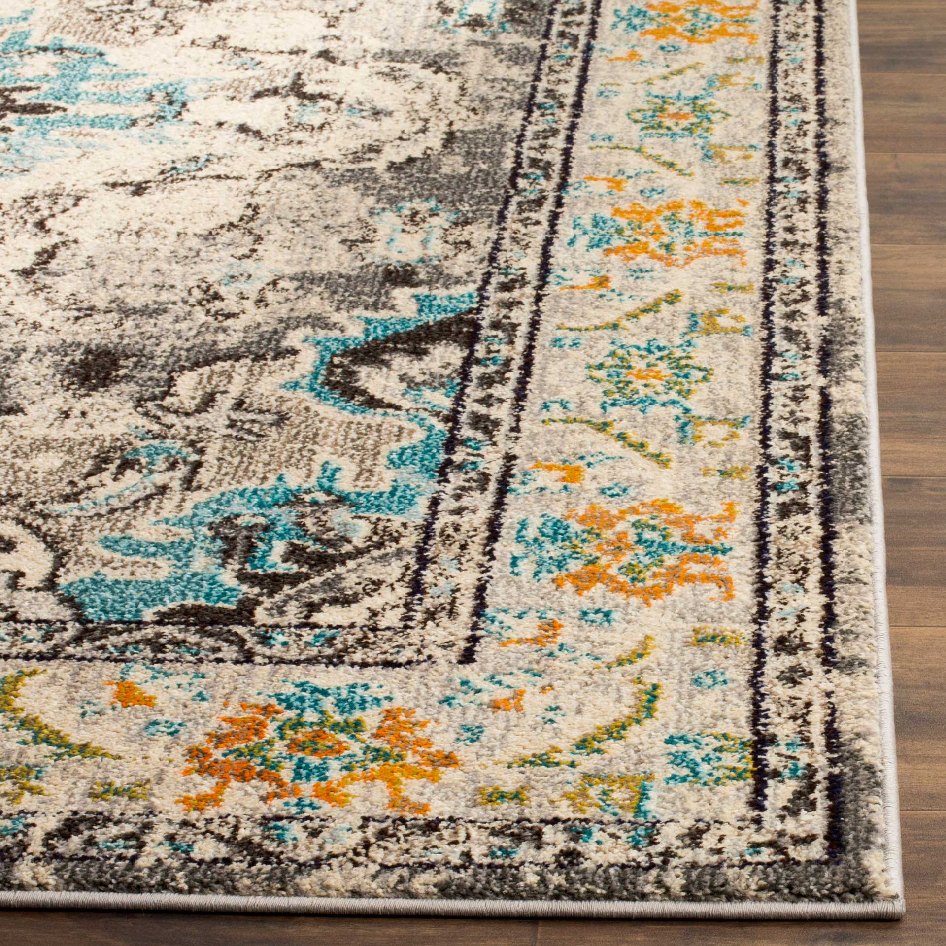 Monaco Gray/Turquoise Area Rug - Image 6