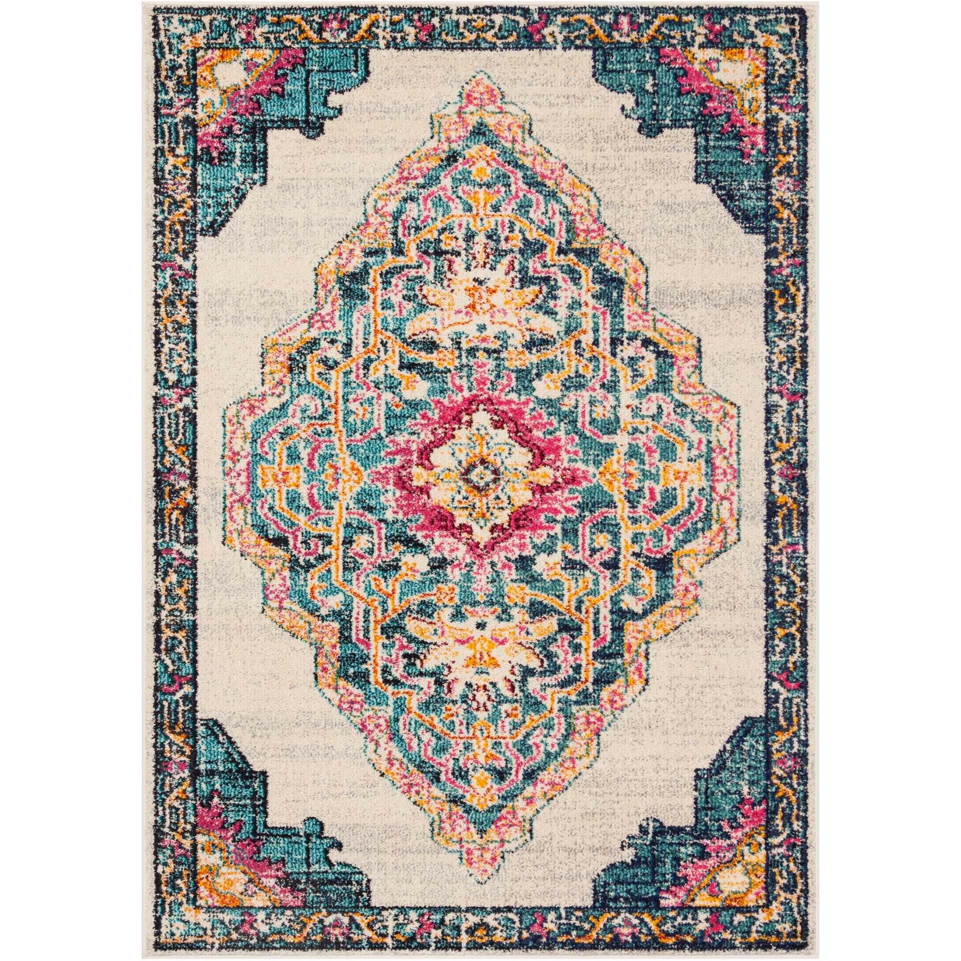 Monaco Ivory/Teal Area Rug - Image 2