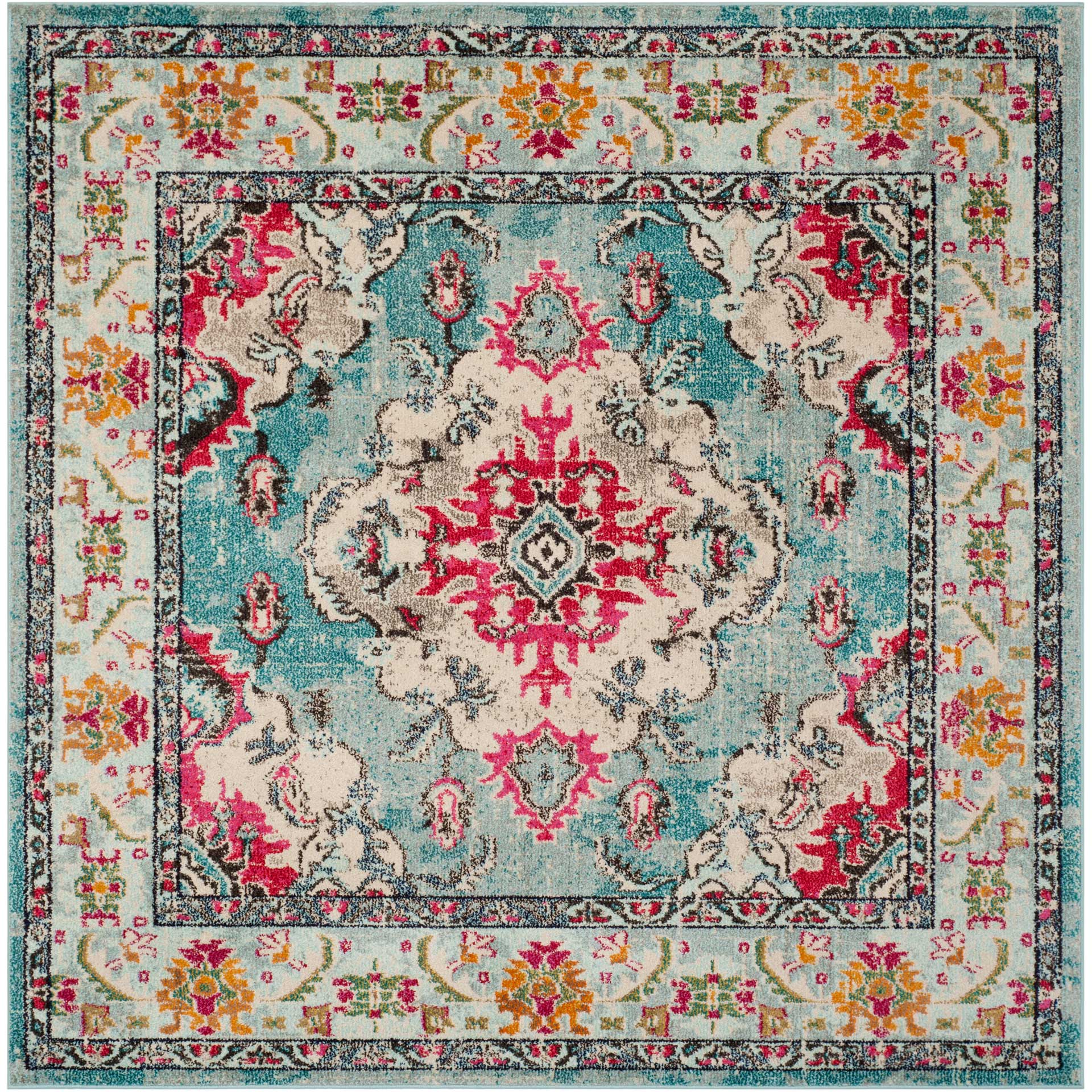 Monaco Light Blue/Fuchsia Area Rug - Image 2