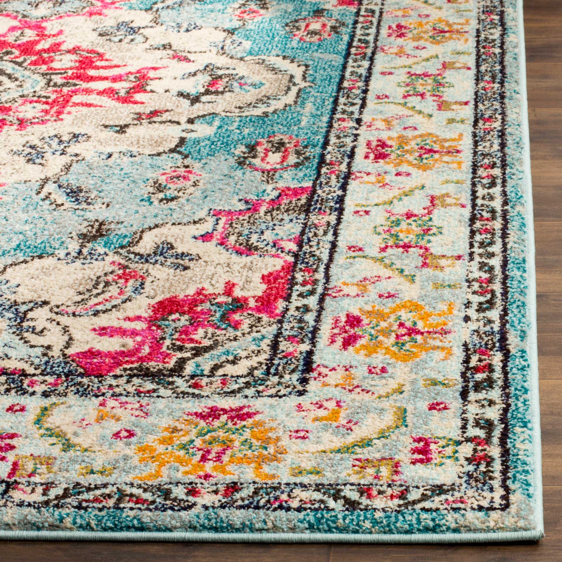 Monaco Light Blue/Fuchsia Area Rug - Image 5