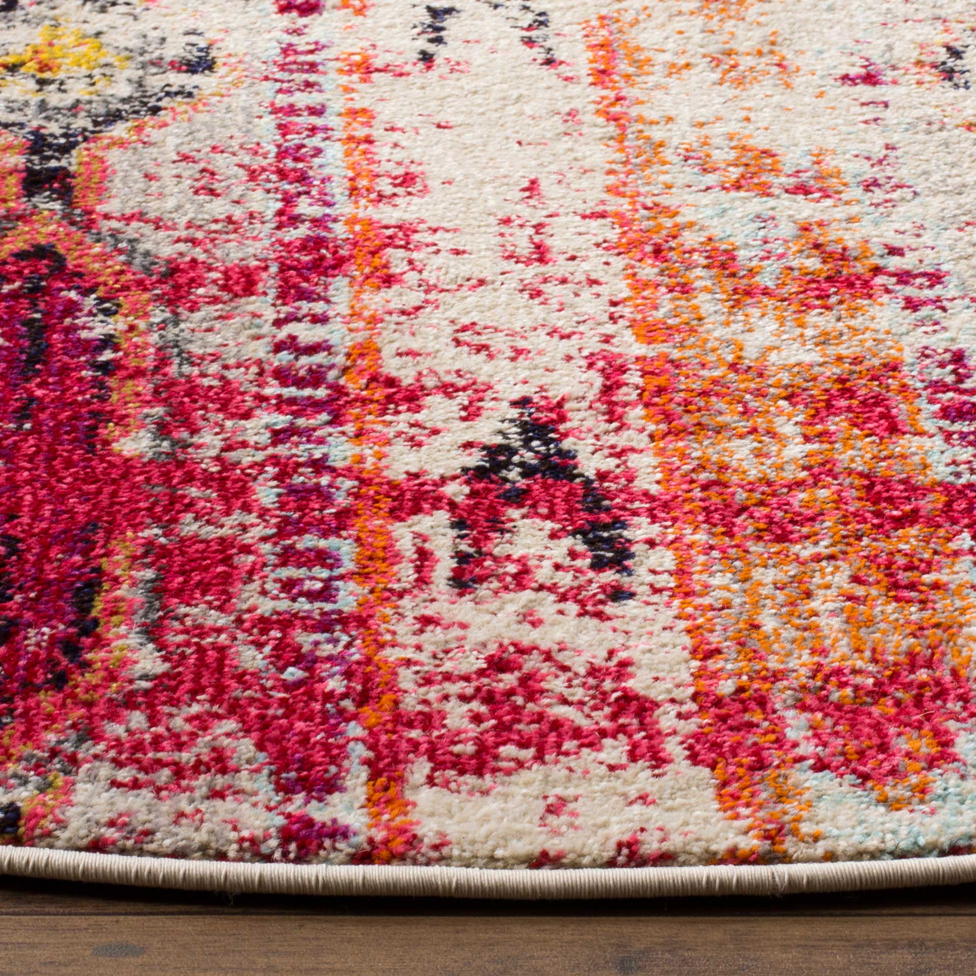 Monaco Magenta/Multi Round Rug - Image 2