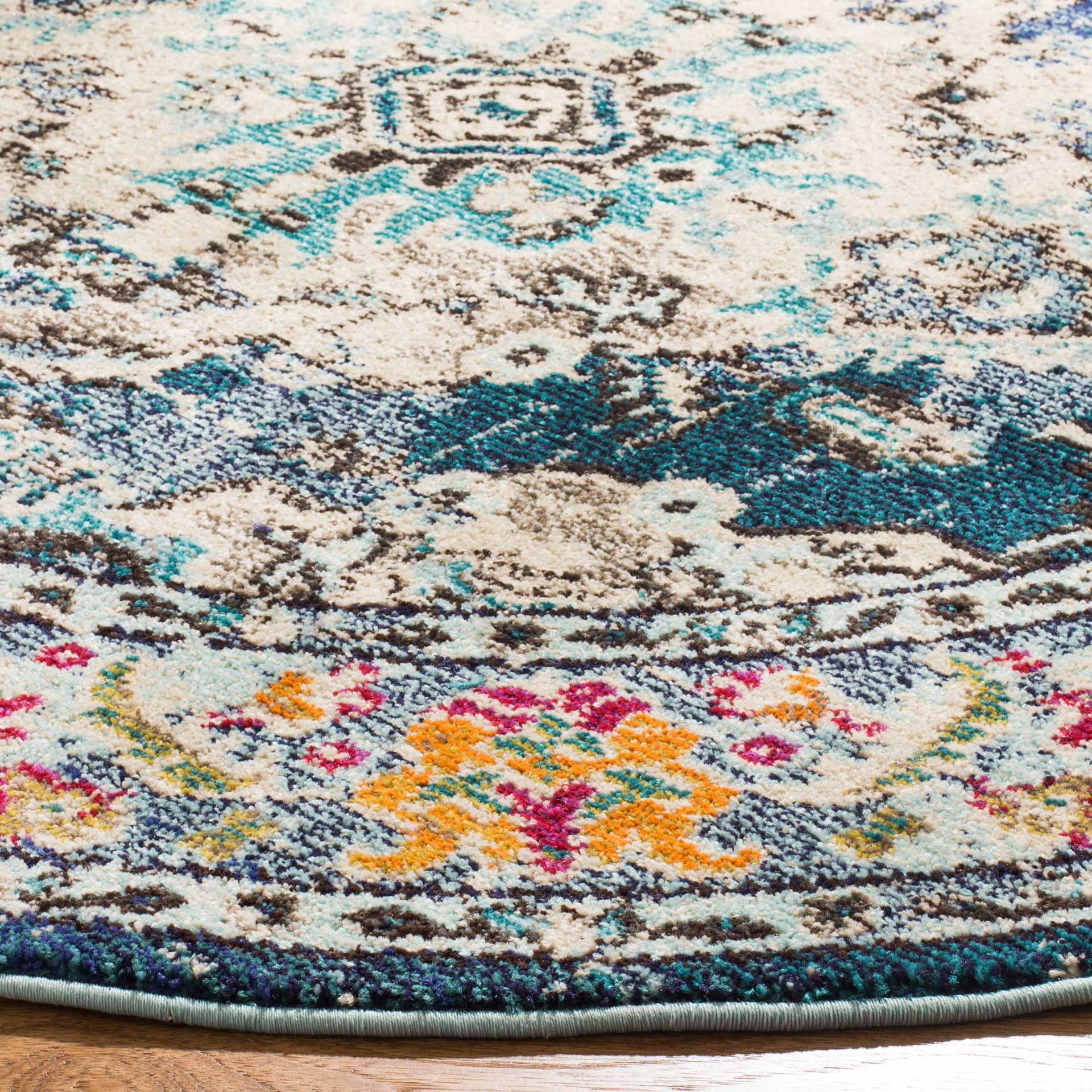 Monaco Navy/Light Blue Round Rug - Image 4